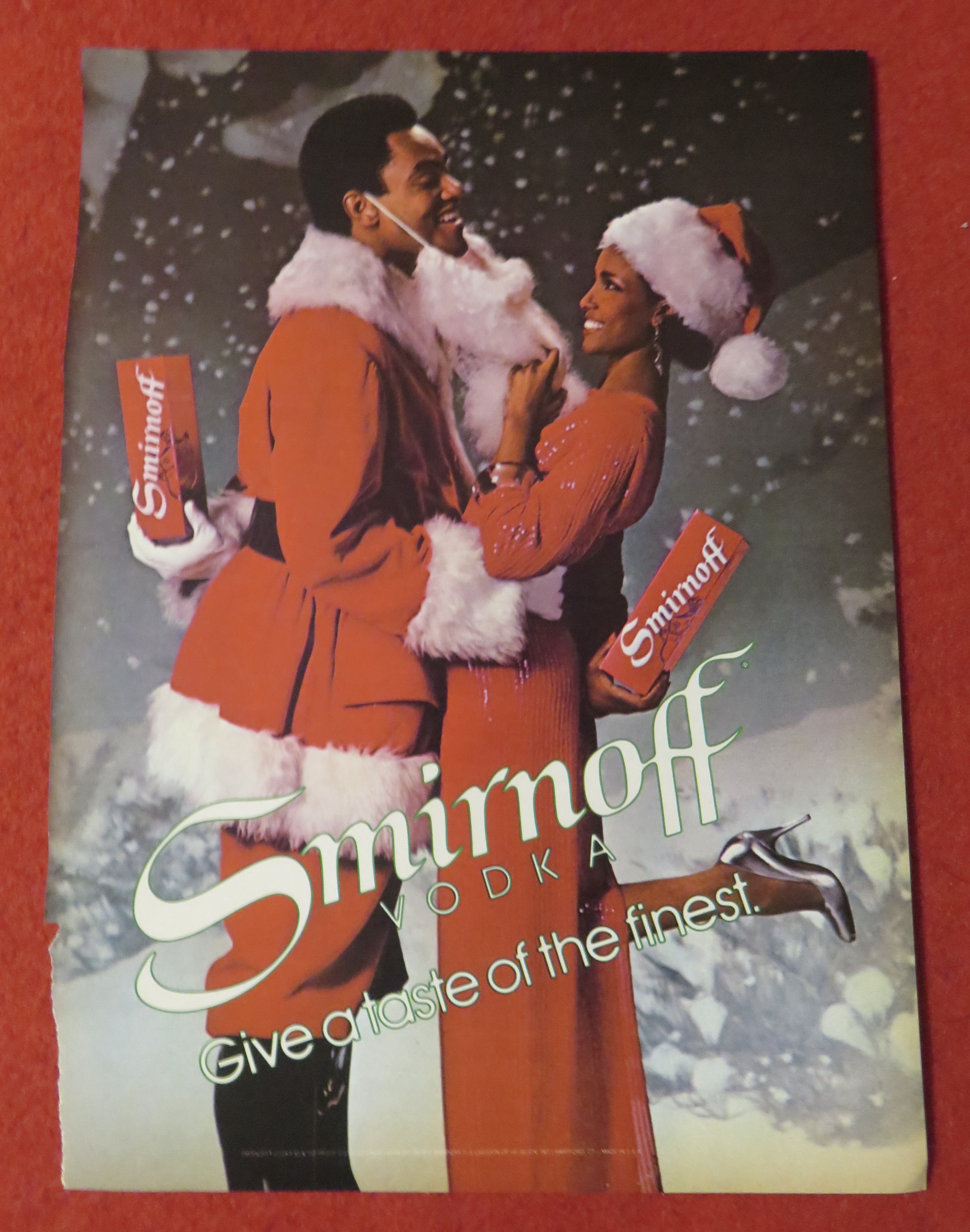 1982 Smirnoff Vodka with Woman Pulling Man's Beard