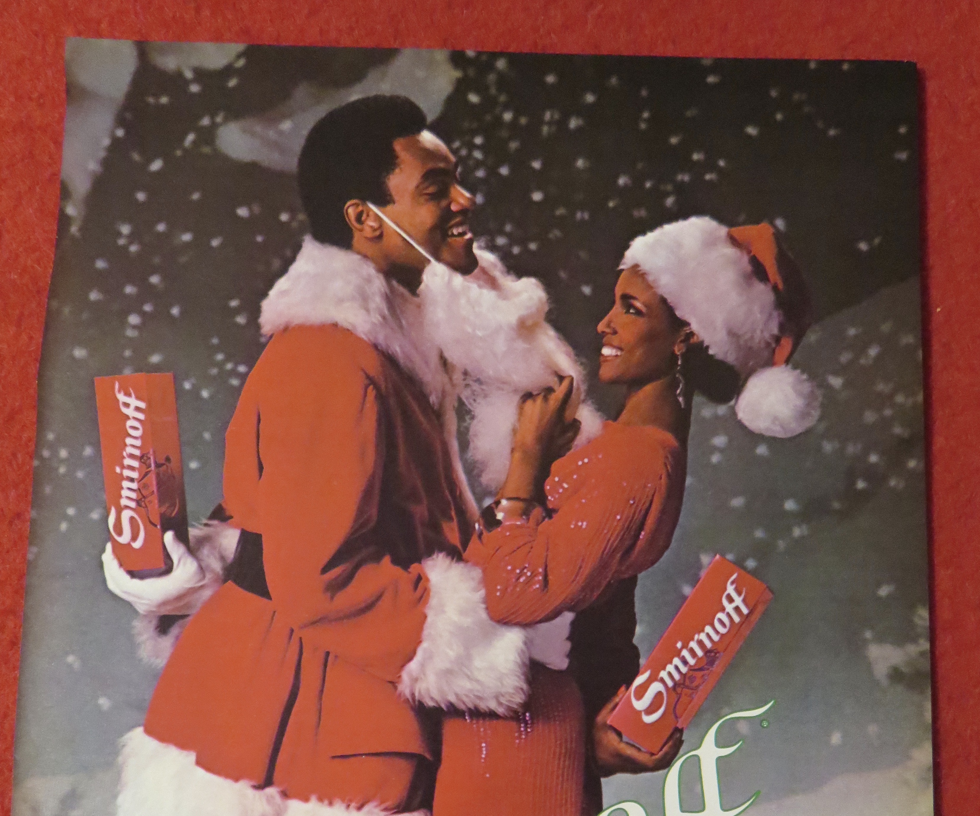 1982 Smirnoff Vodka with Woman Pulling Man's Beard