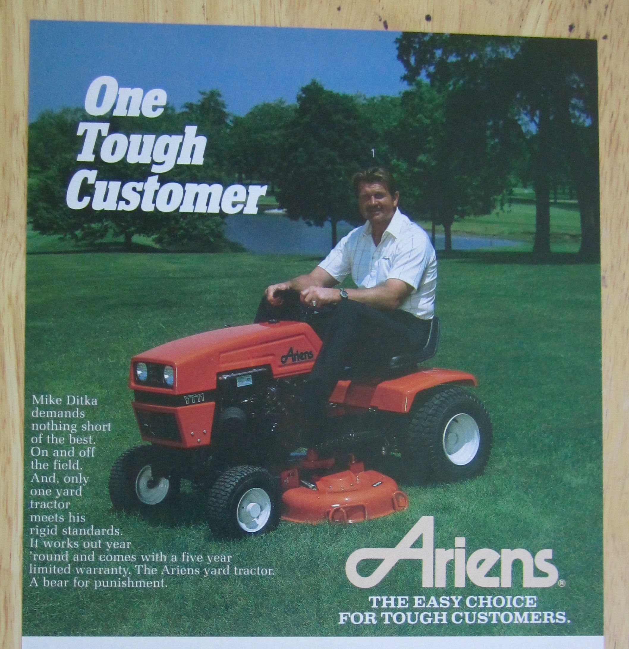 1988 Ariens Riding Lawn Mower w/ Football's Mike Ditka