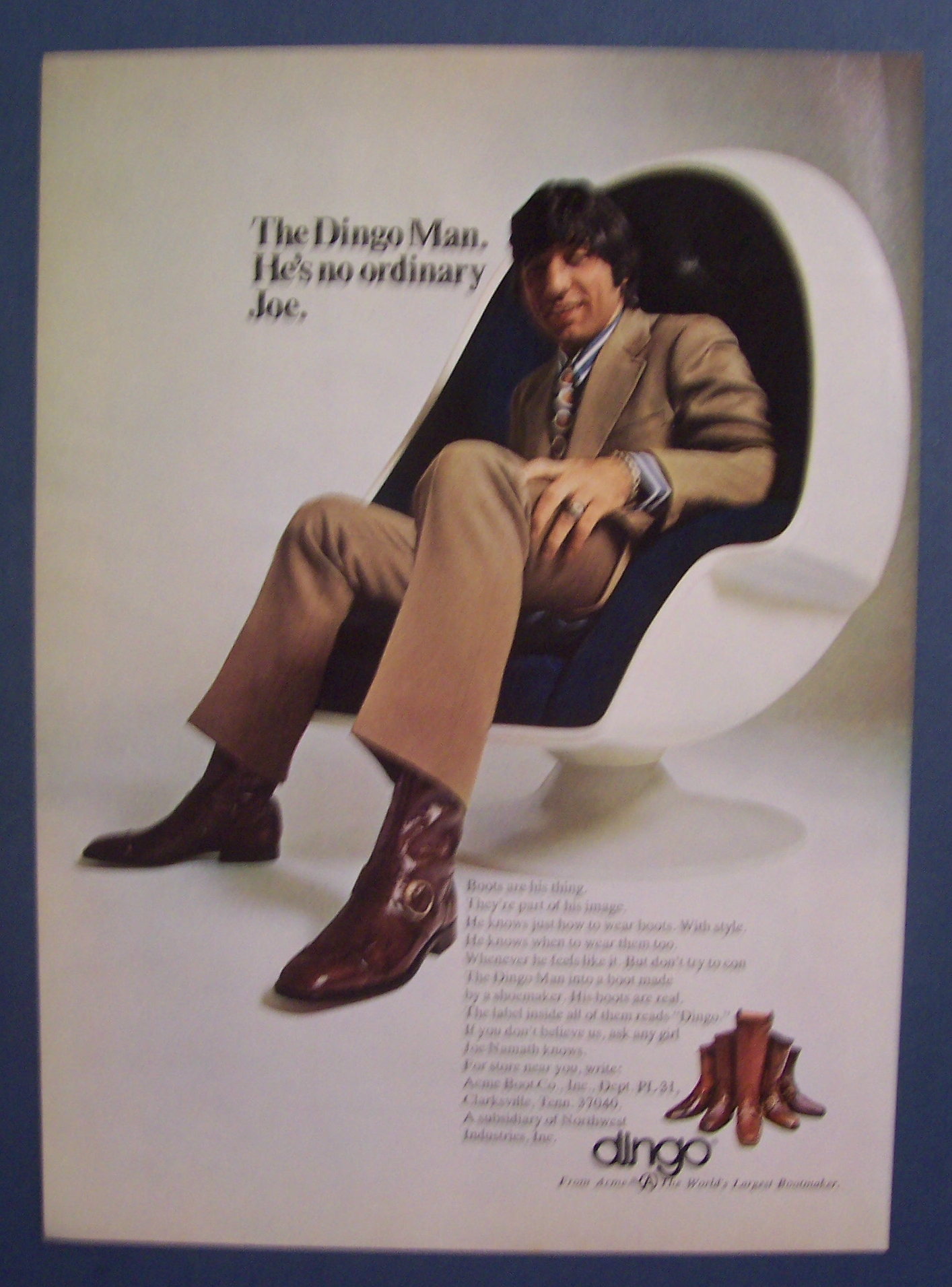 1971 Dingo Boots With Joe Namath