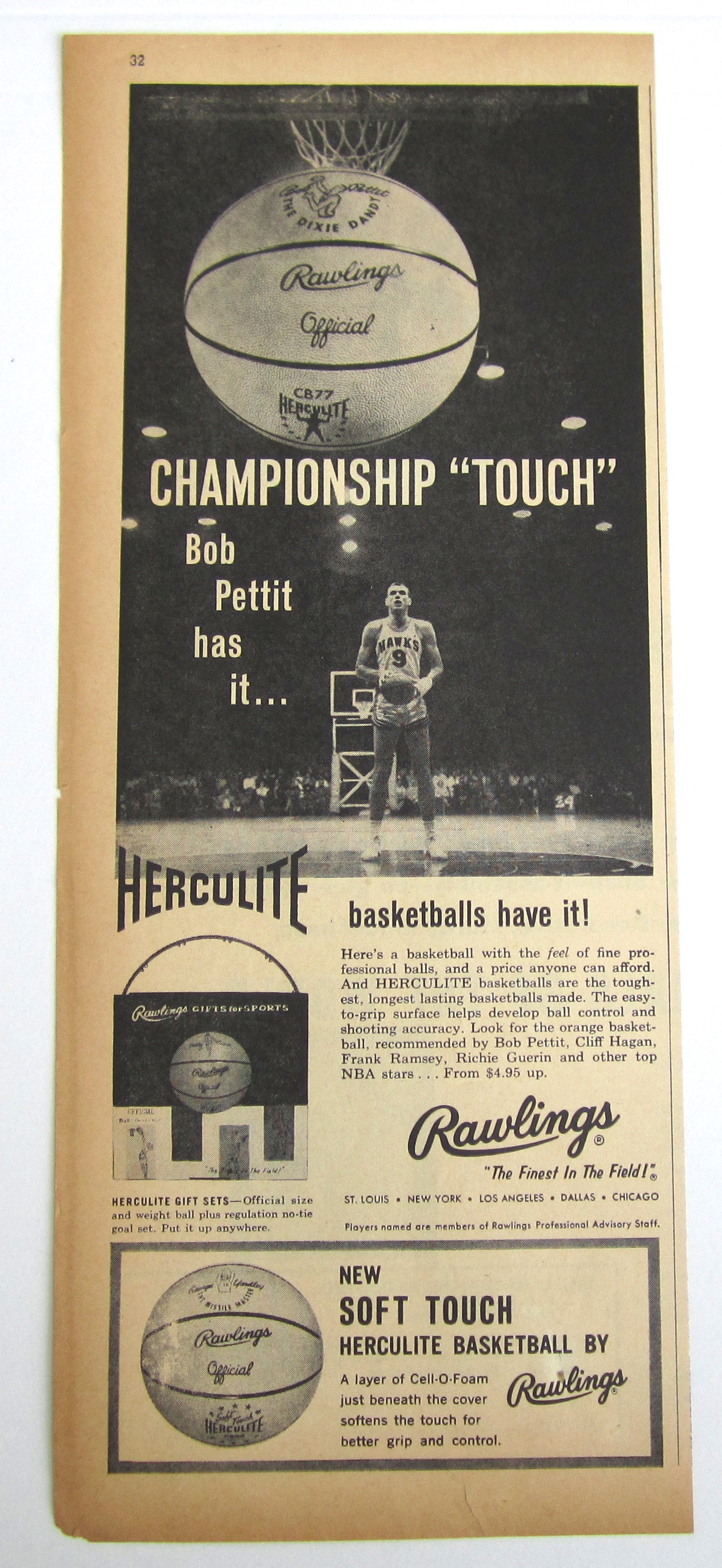 1960 Vintage Rawlings Herculite Basketball