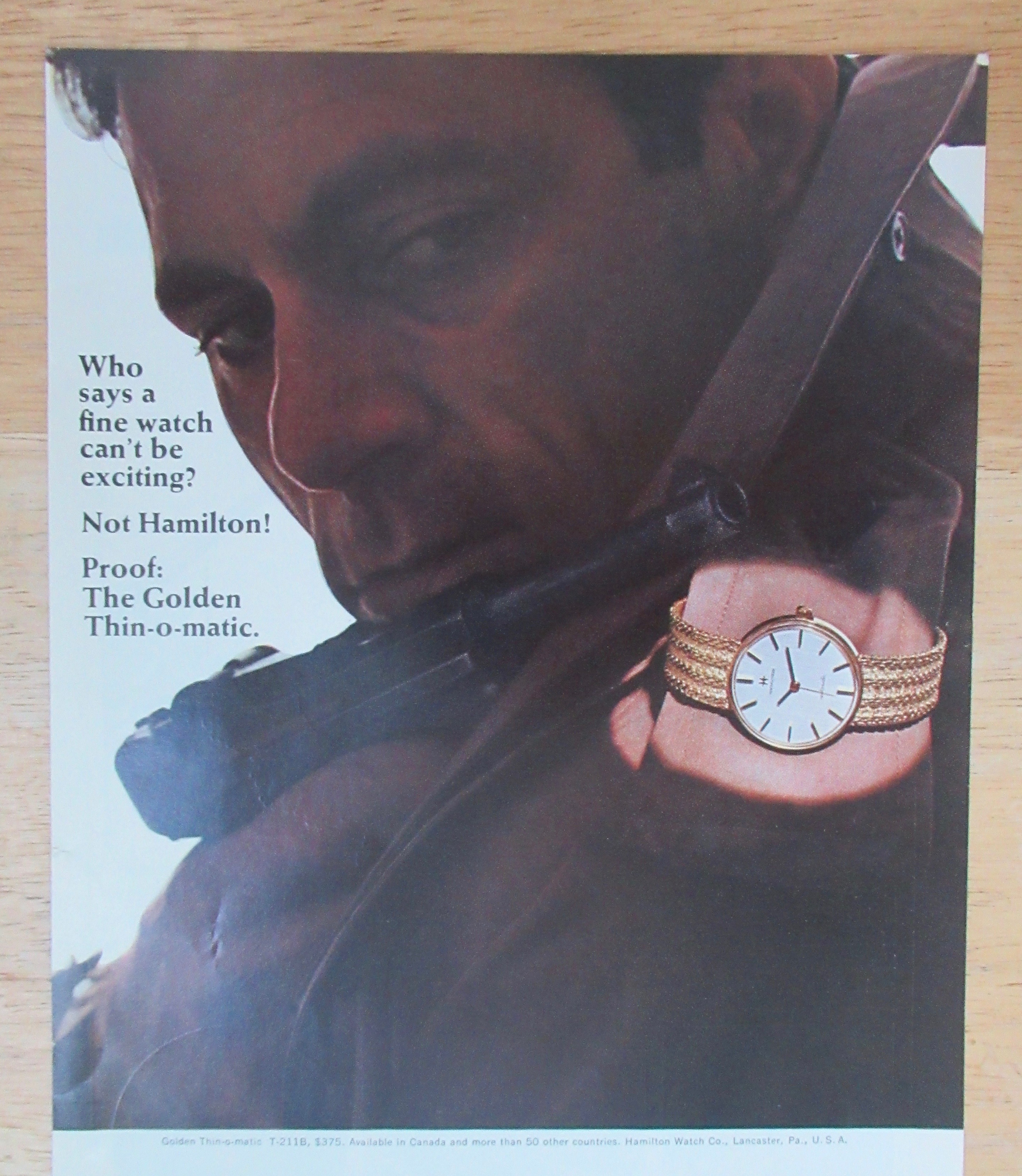 1966 Hamilton Watch with the Golden Thin O Matic