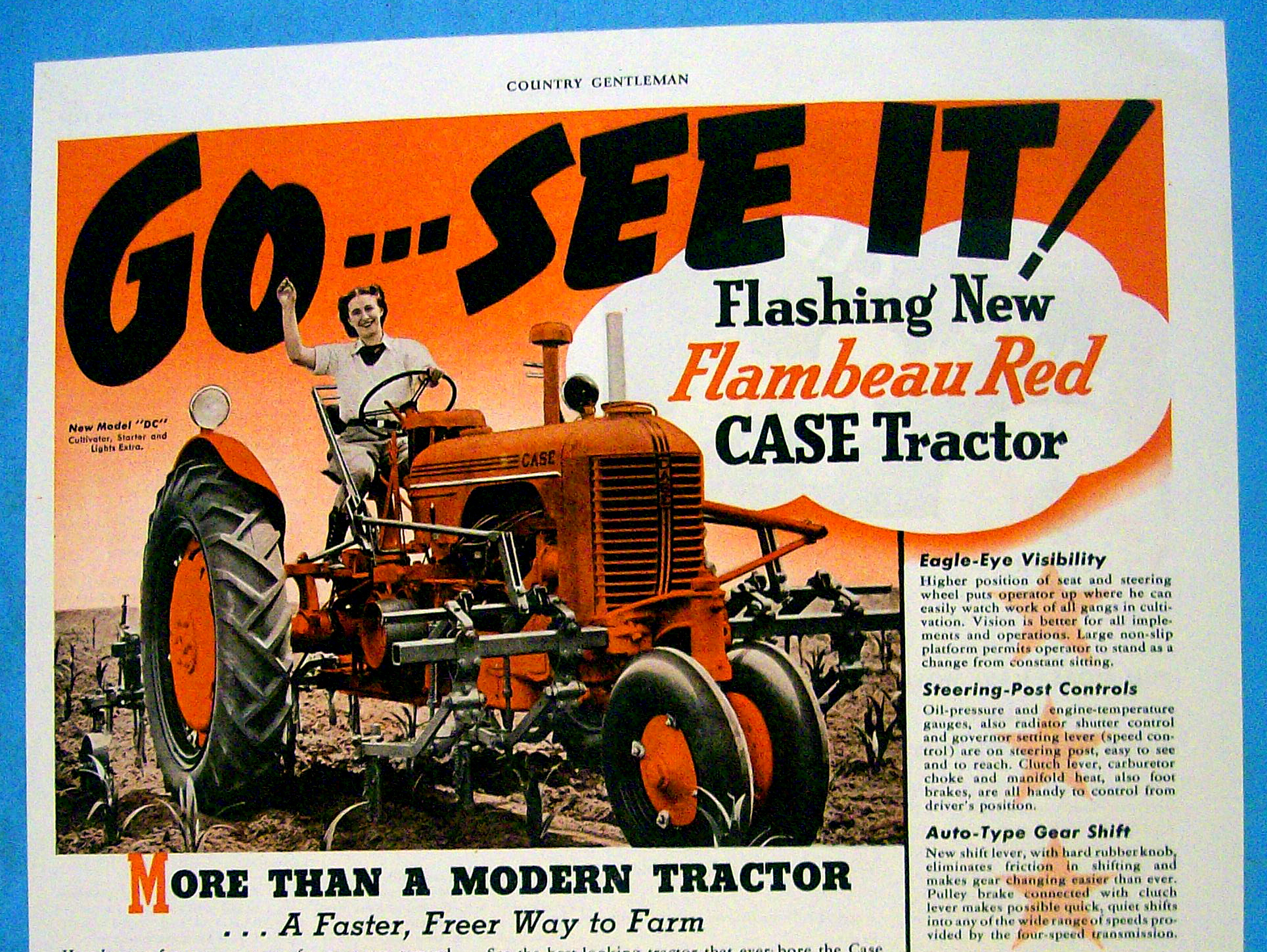 1939 Case Farmpower w/ Red Tractor
