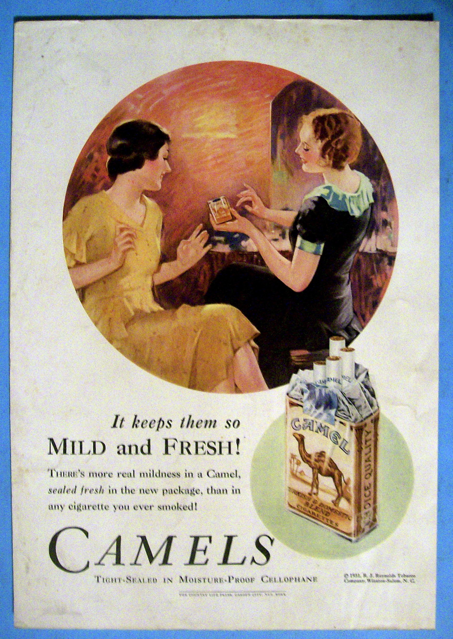 1931 Camel Cigarettes w/ Women Talking About Cigarettes