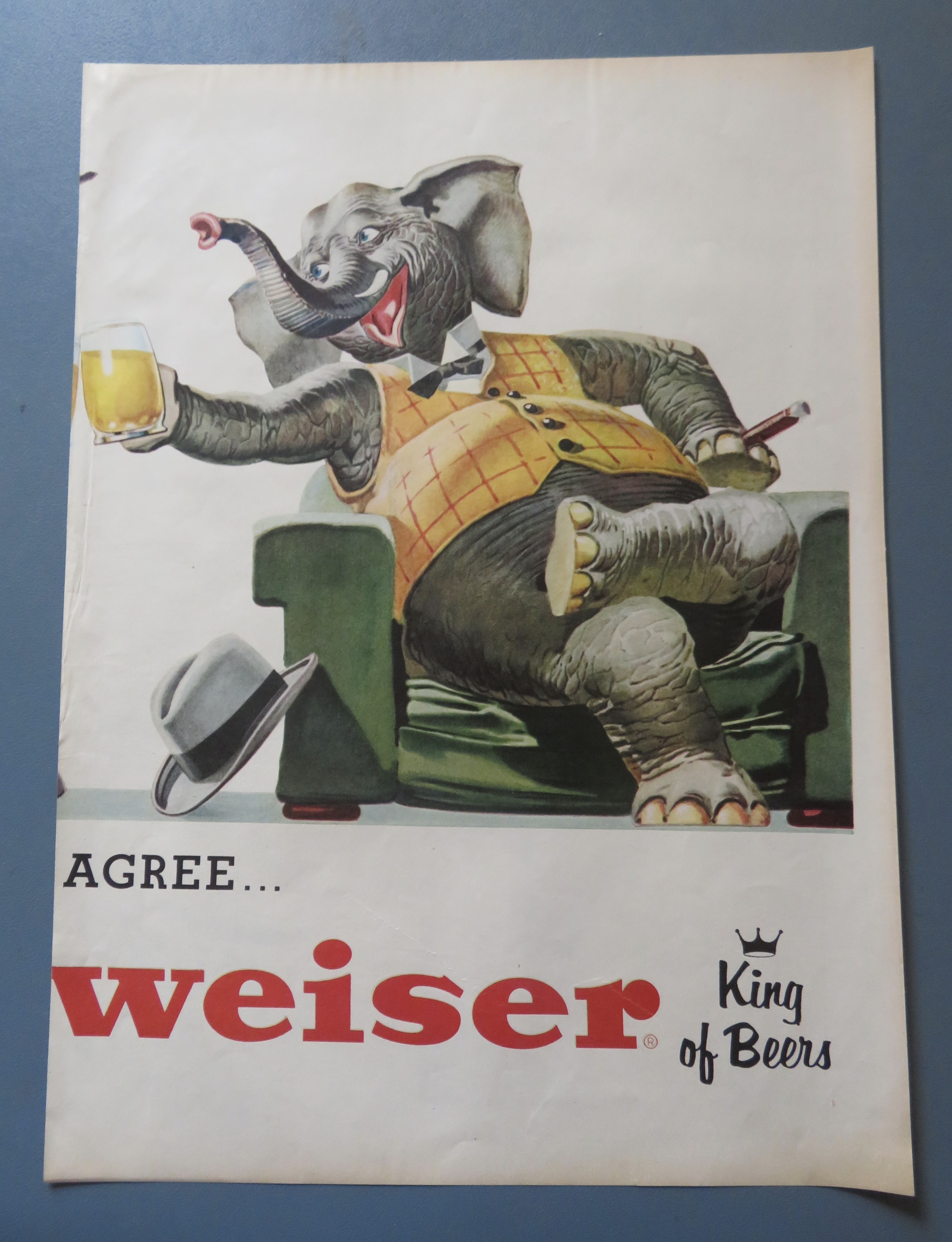 1956 Budweiser Beer with Donkey & Elephant