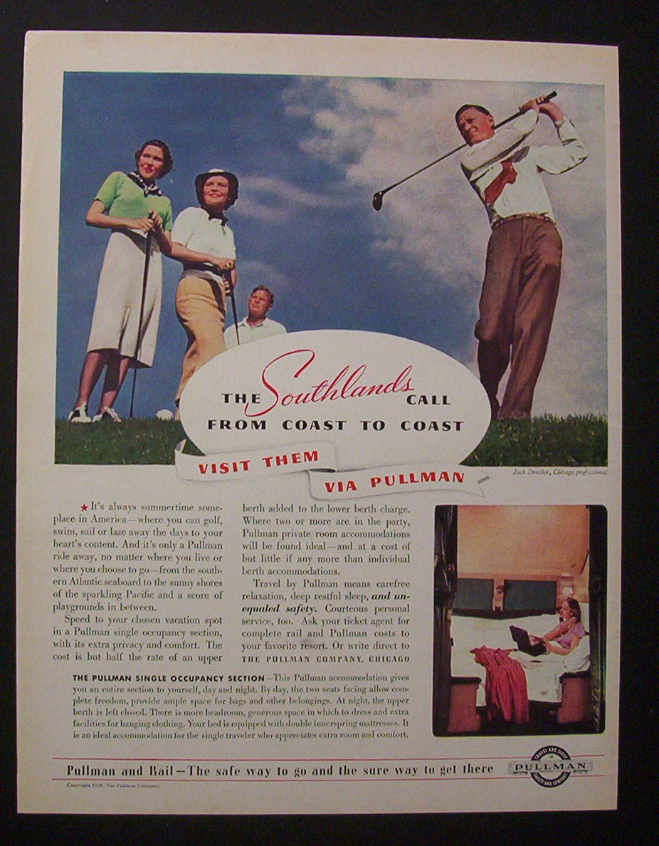 1938 Pullman Company with Man Golfing While Women Watch