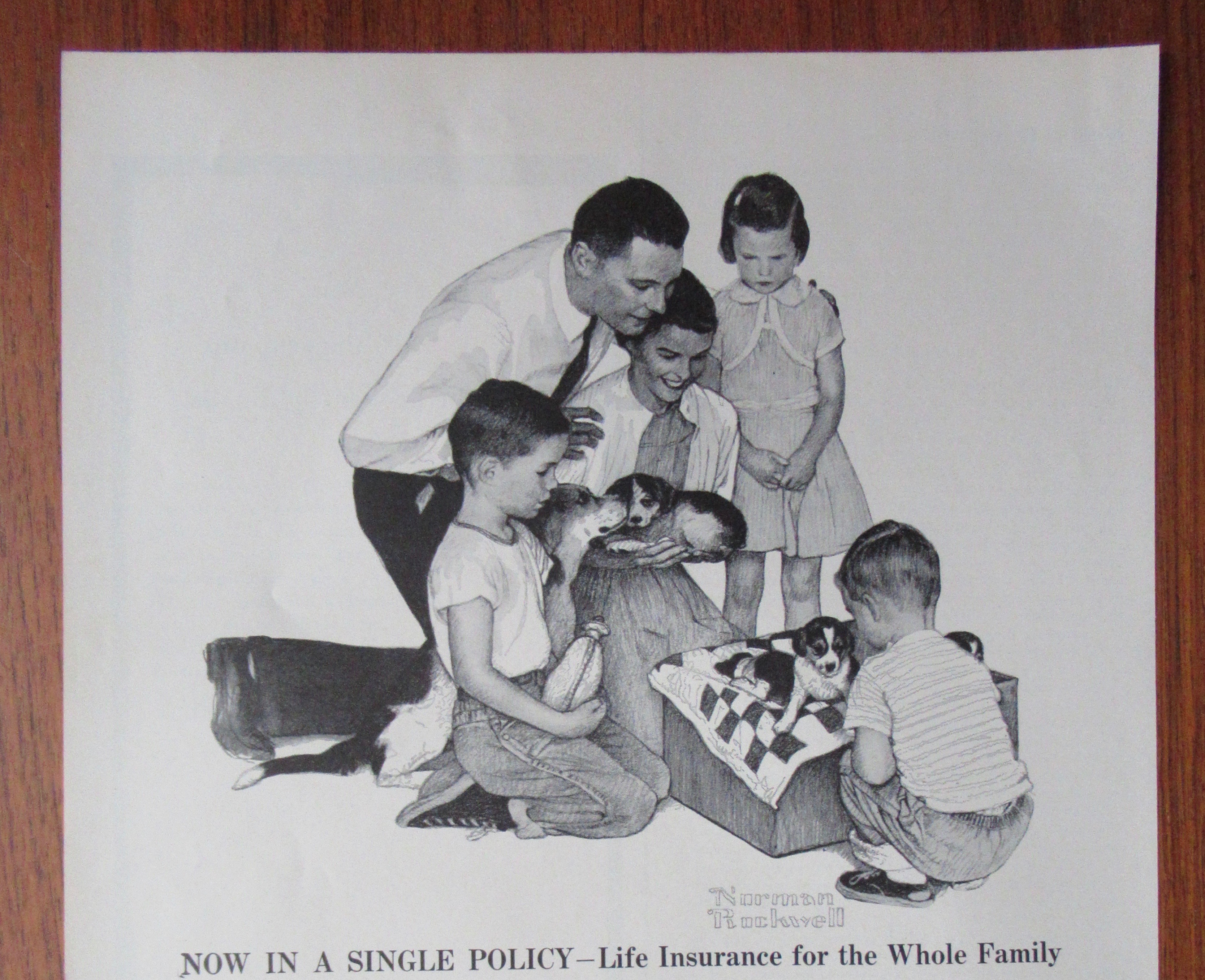 1958 Massachusetts Mutual w/Family By Norman Rockwell