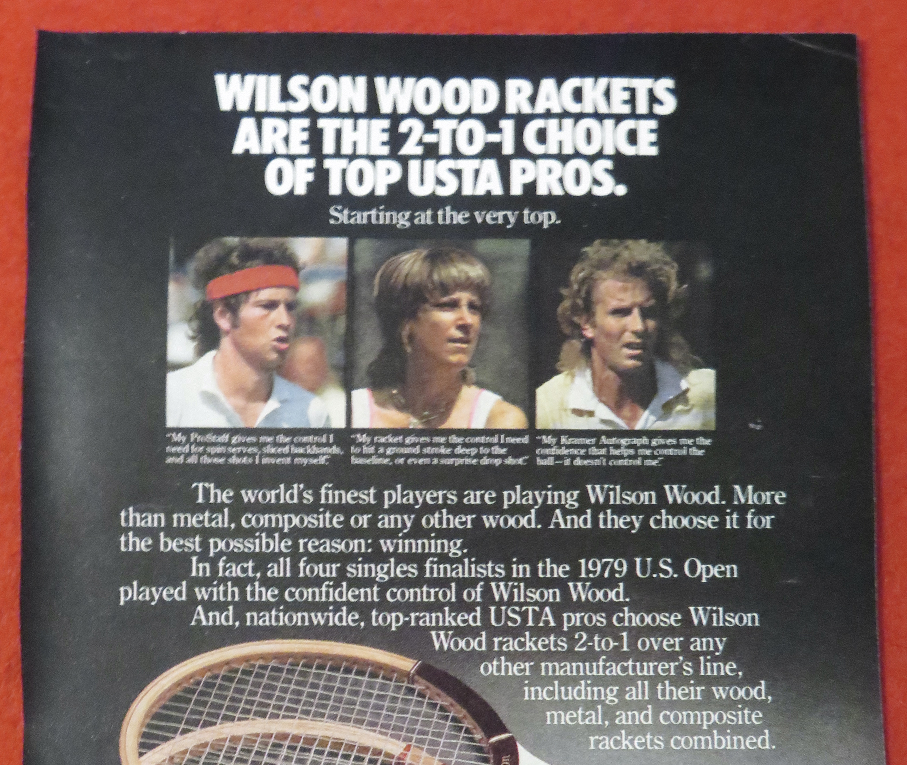 1980 Wilson Wood Rackets with Top USTA Pros