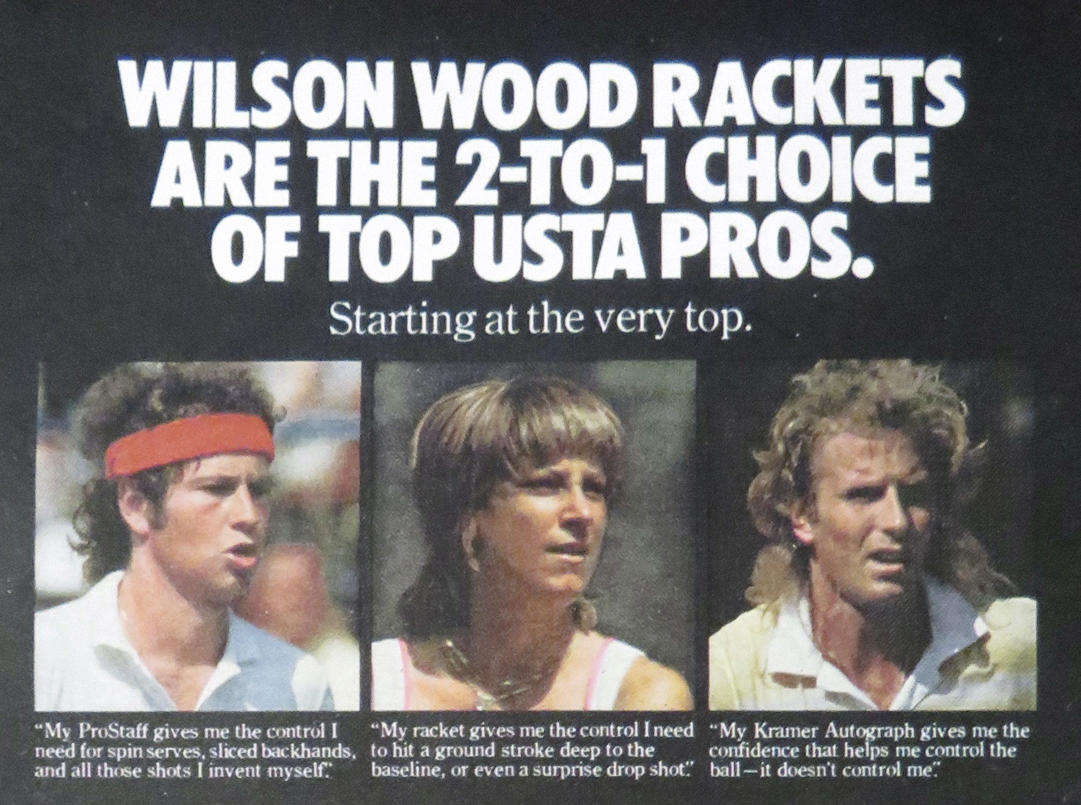 1980 Wilson Wood Rackets with Top USTA Pros