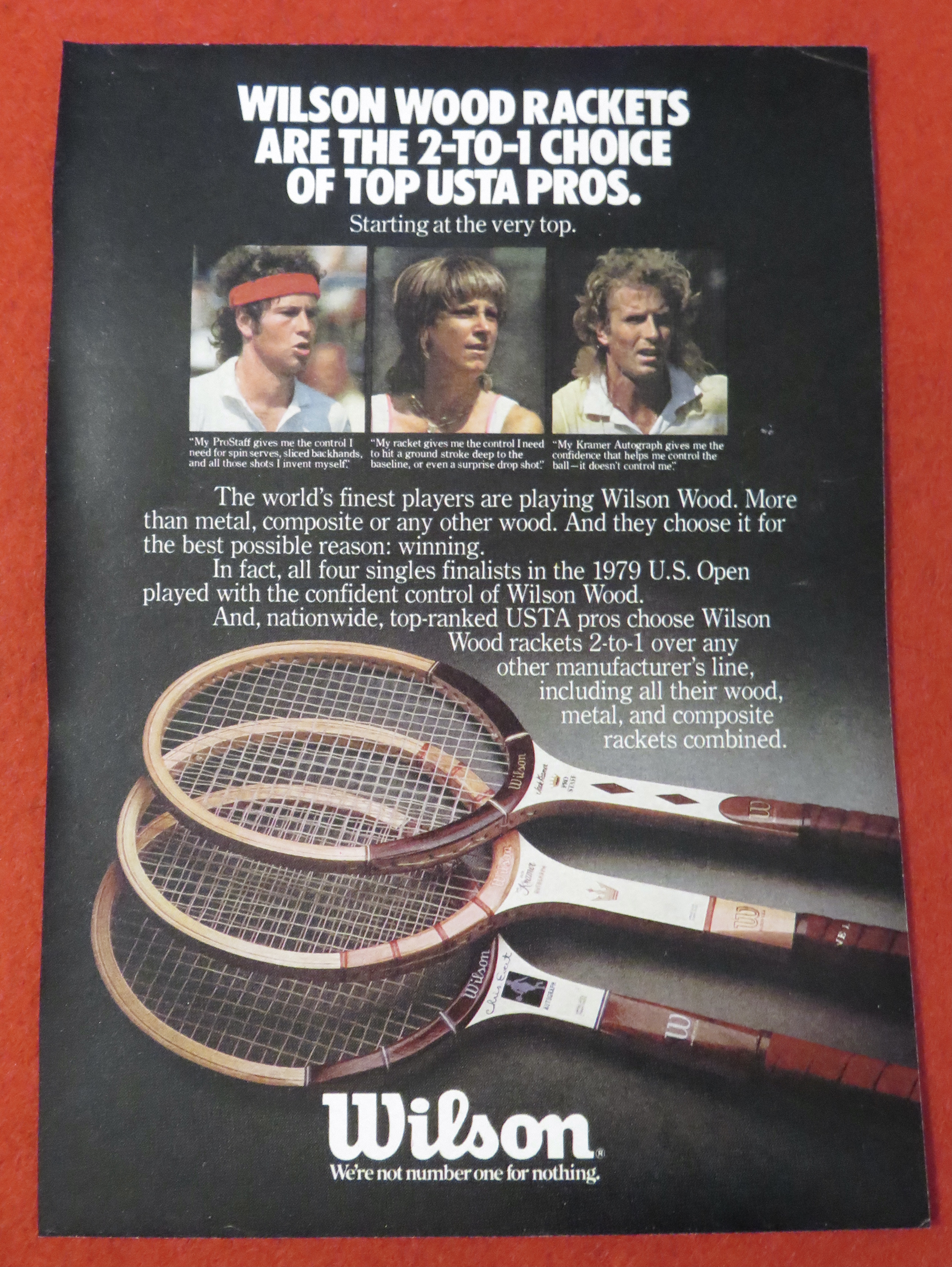 1980 Wilson Wood Rackets with Top USTA Pros