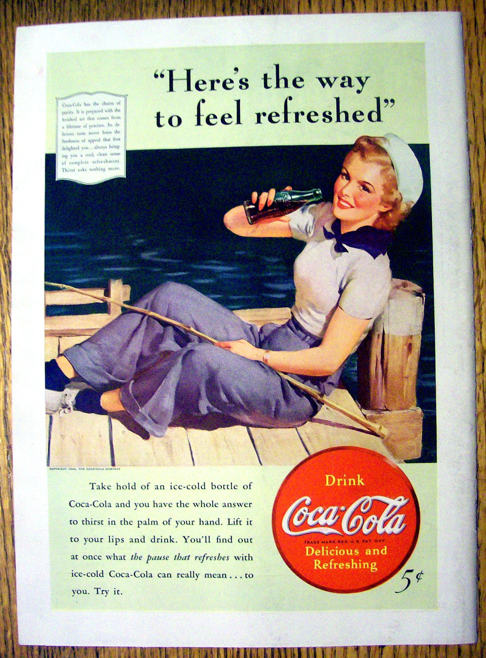 1940 Coca Cola (Coke) with Woman Sailor