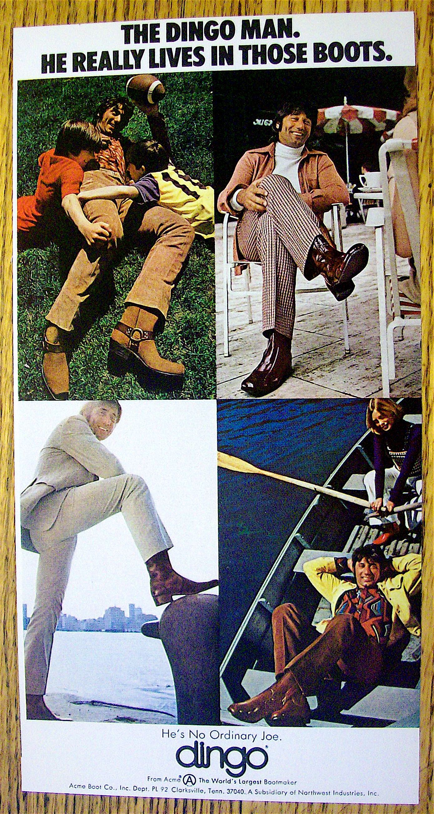 1972 Dingo Boots with Football's Joe Namath