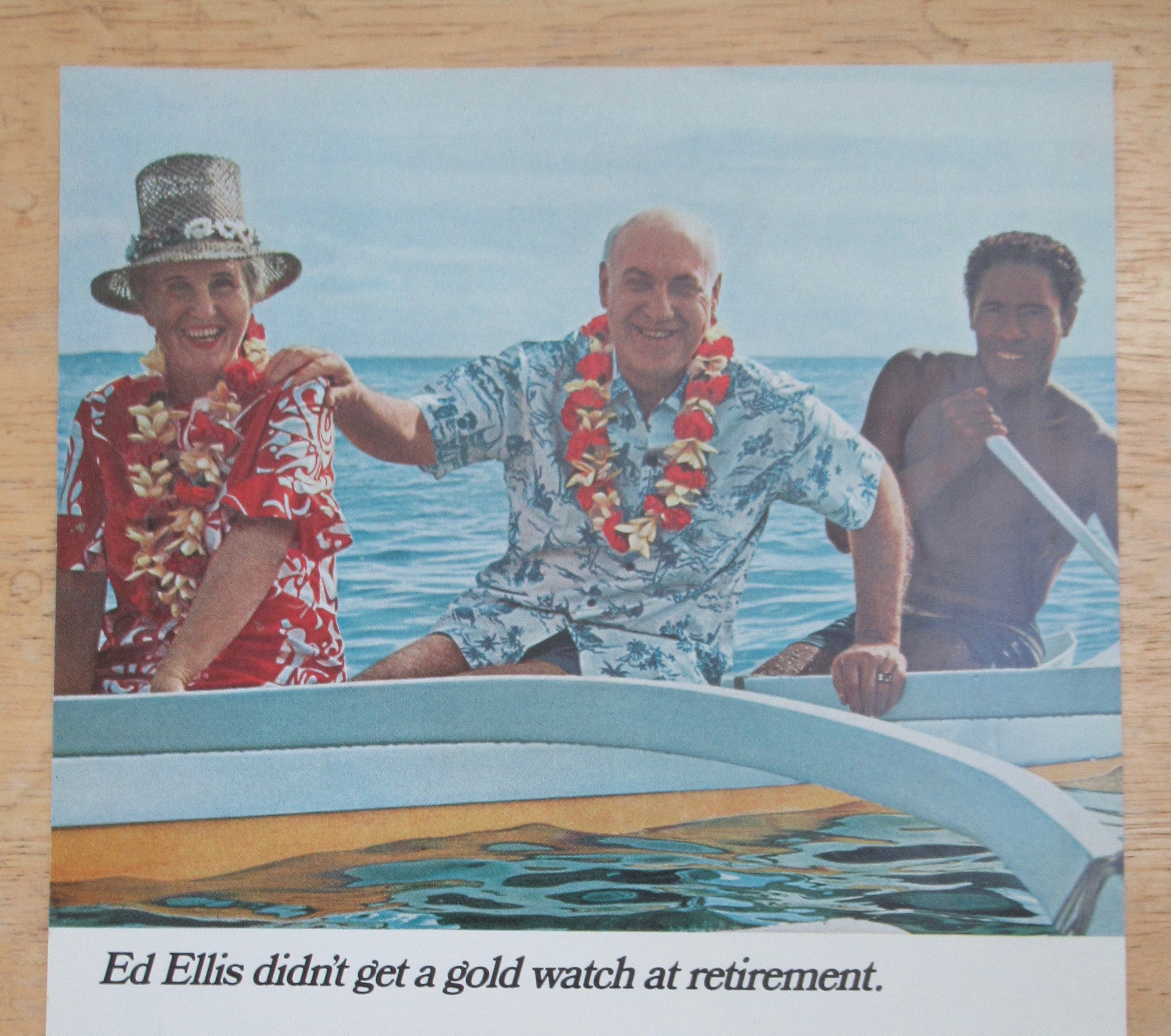 1966 United Airlines with Couple Being Rowed In A Boat