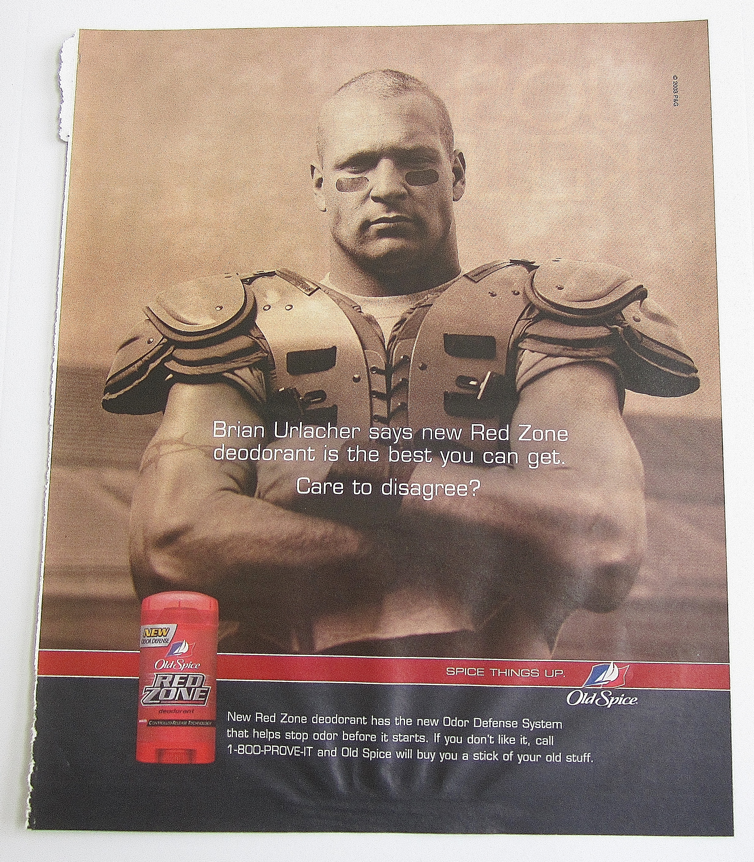 2003 Old Spice Red Zone Deodorant With Brian Urlacher