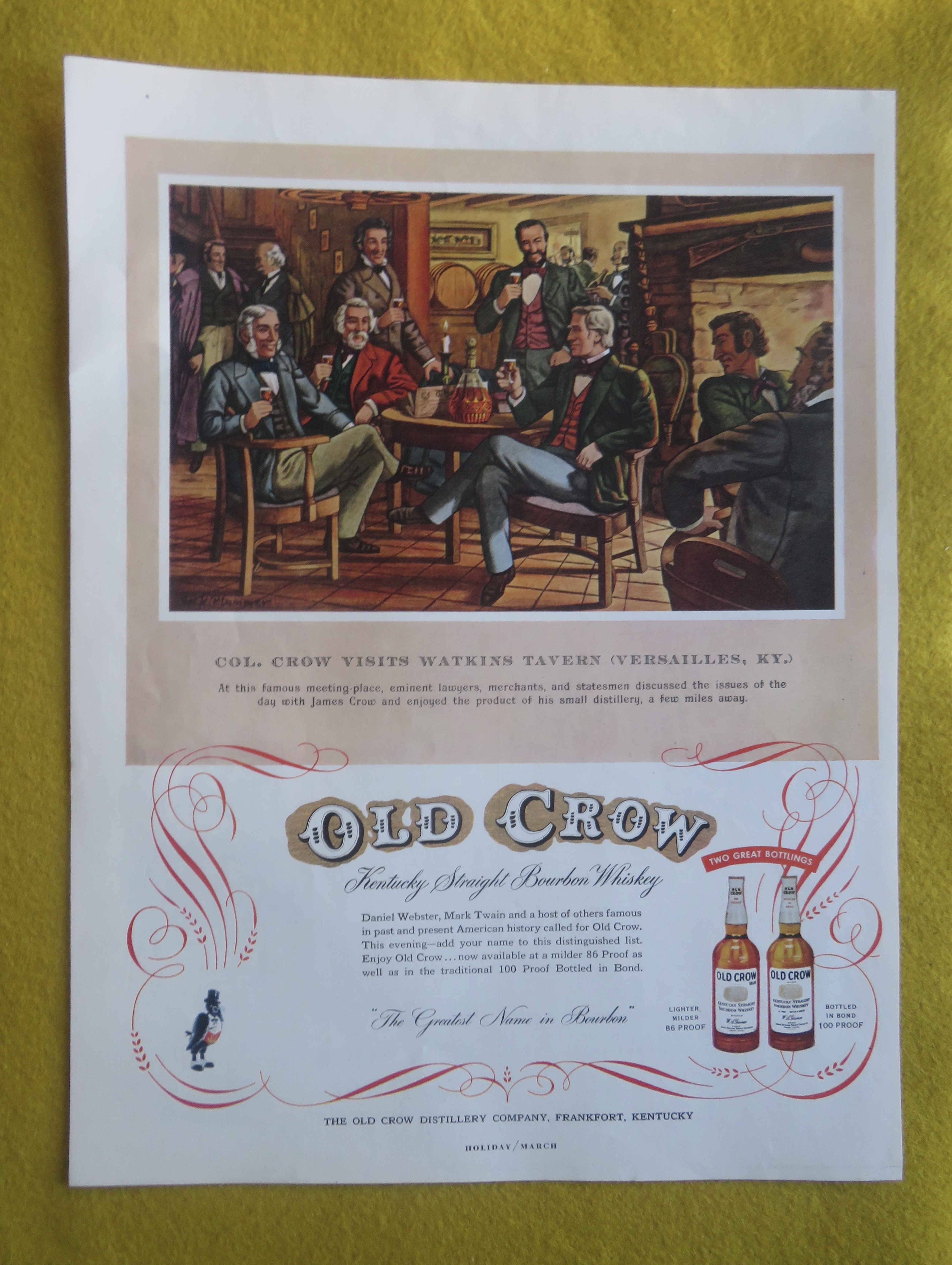 1959 Old Crow Whiskey with Col. Crow Visits Watkins