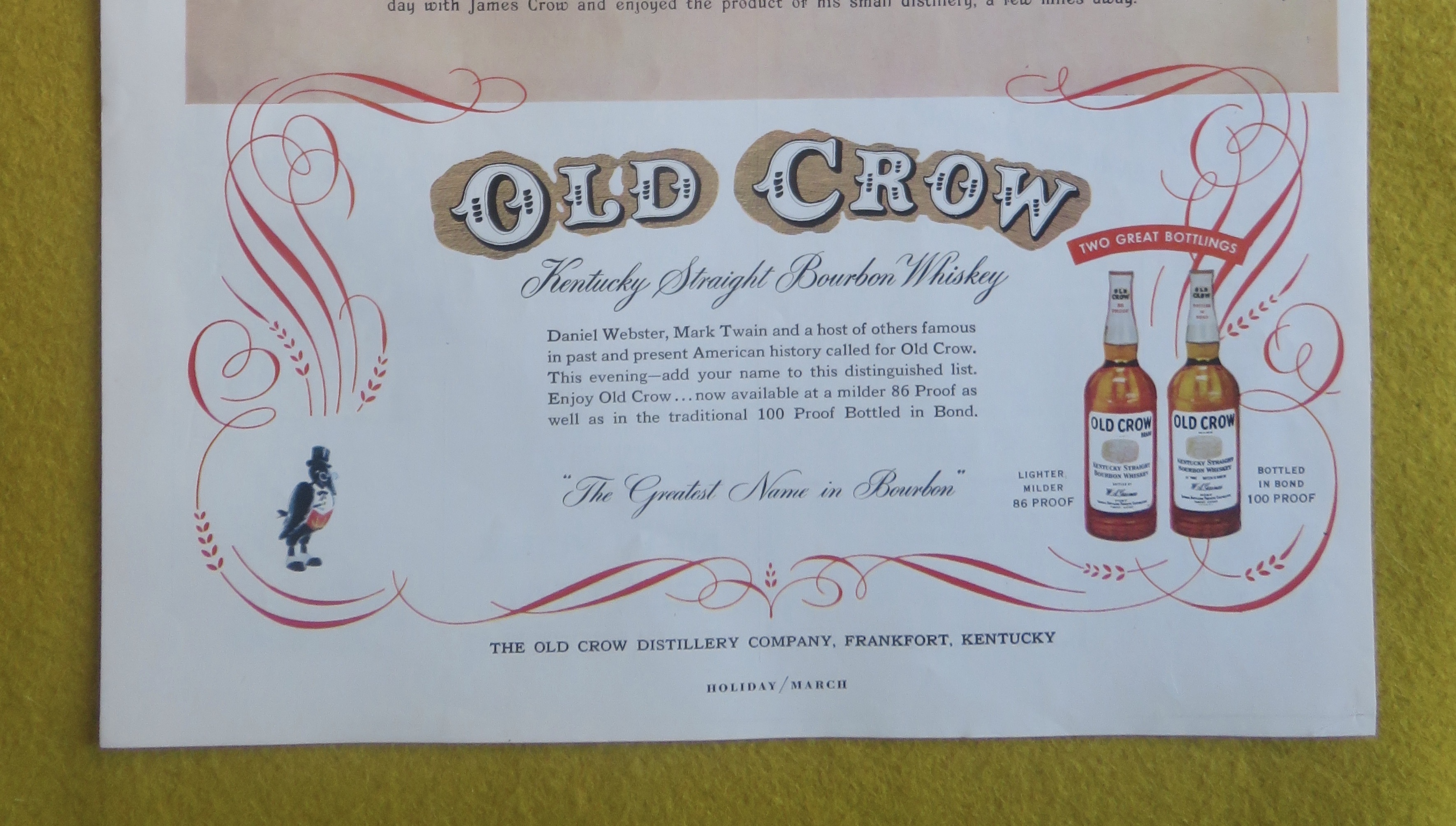 1959 Old Crow Whiskey with Col. Crow Visits Watkins