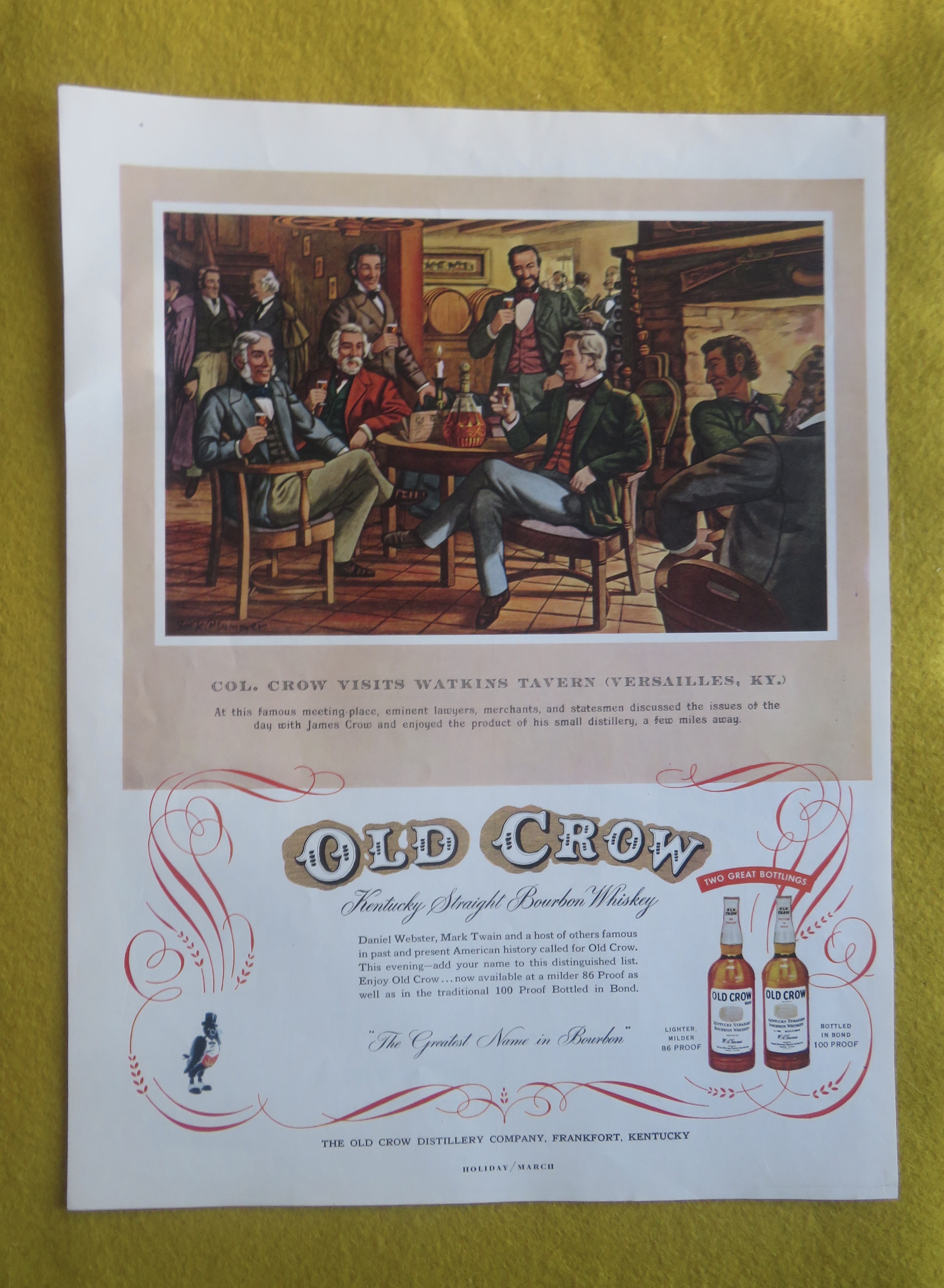 1959 Old Crow Whiskey with Col. Crow Visits Watkins