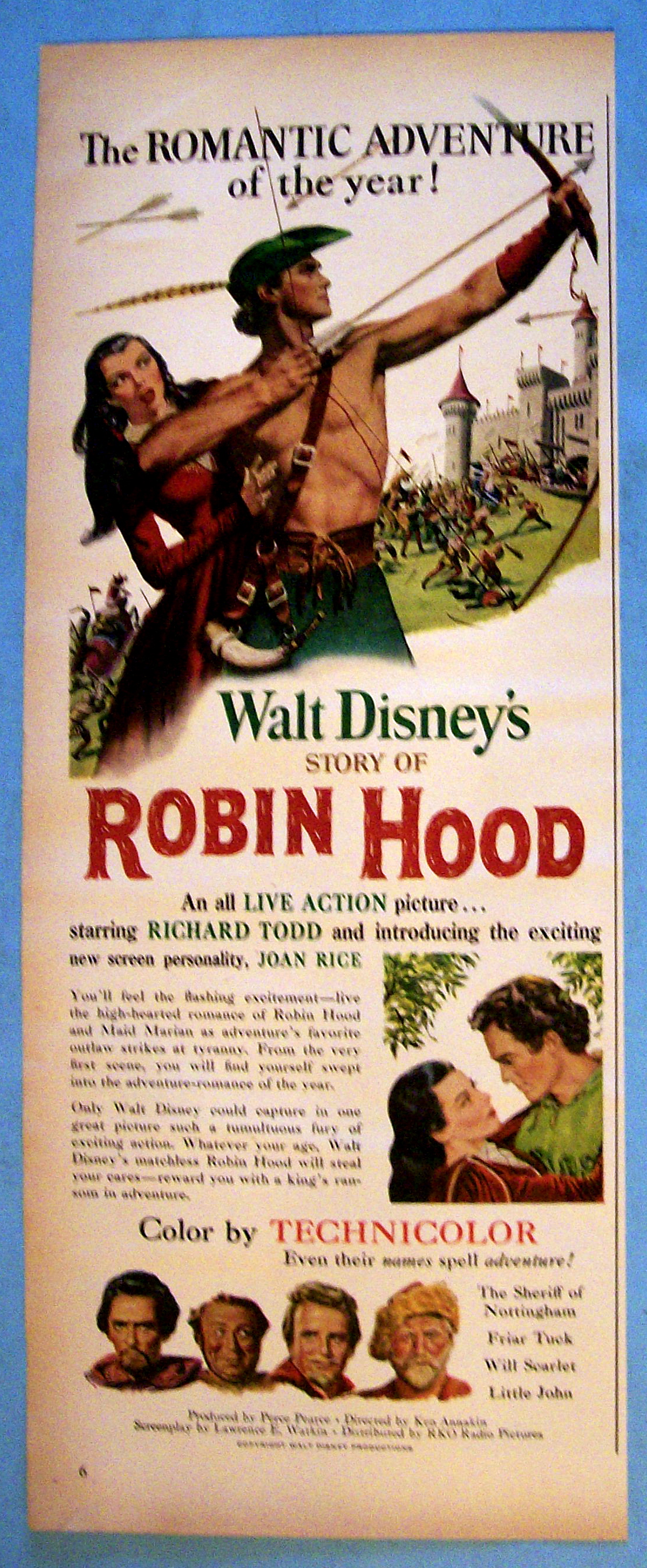 1952 Walt Disney's Story Of Robin Hood w/Todd & Rice