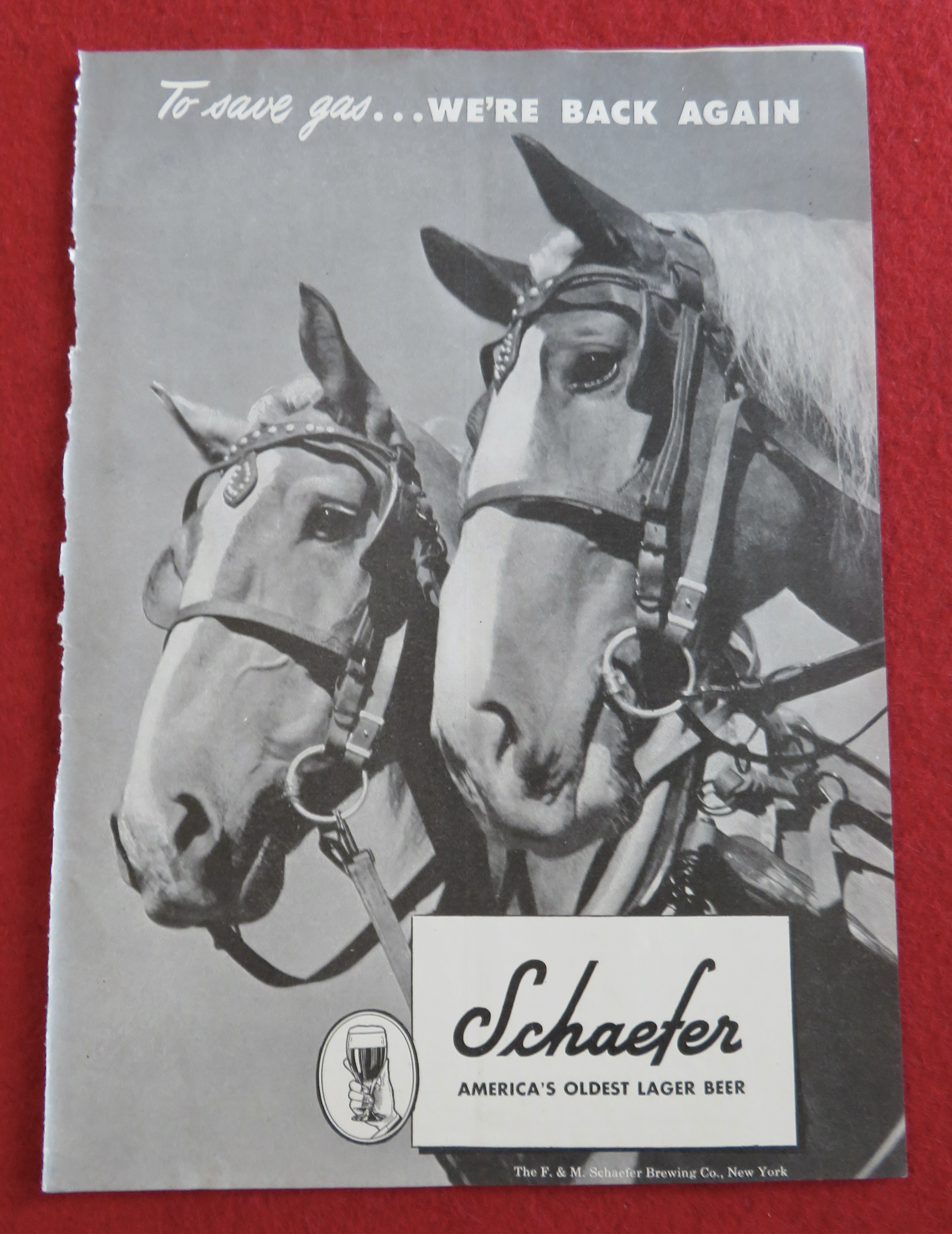 1943 Schaefer Lager Beer with Two Horses