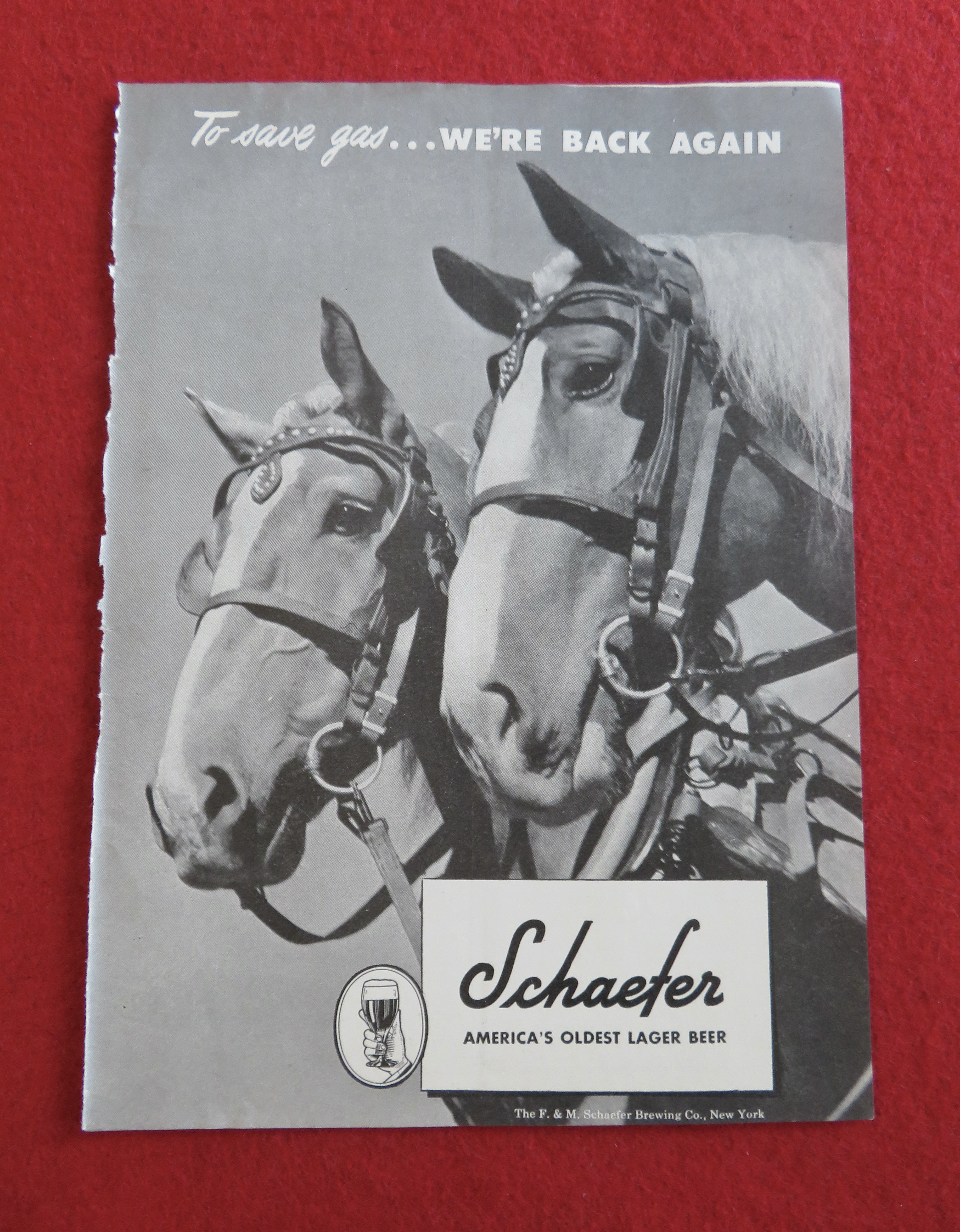 1943 Schaefer Lager Beer with Two Horses