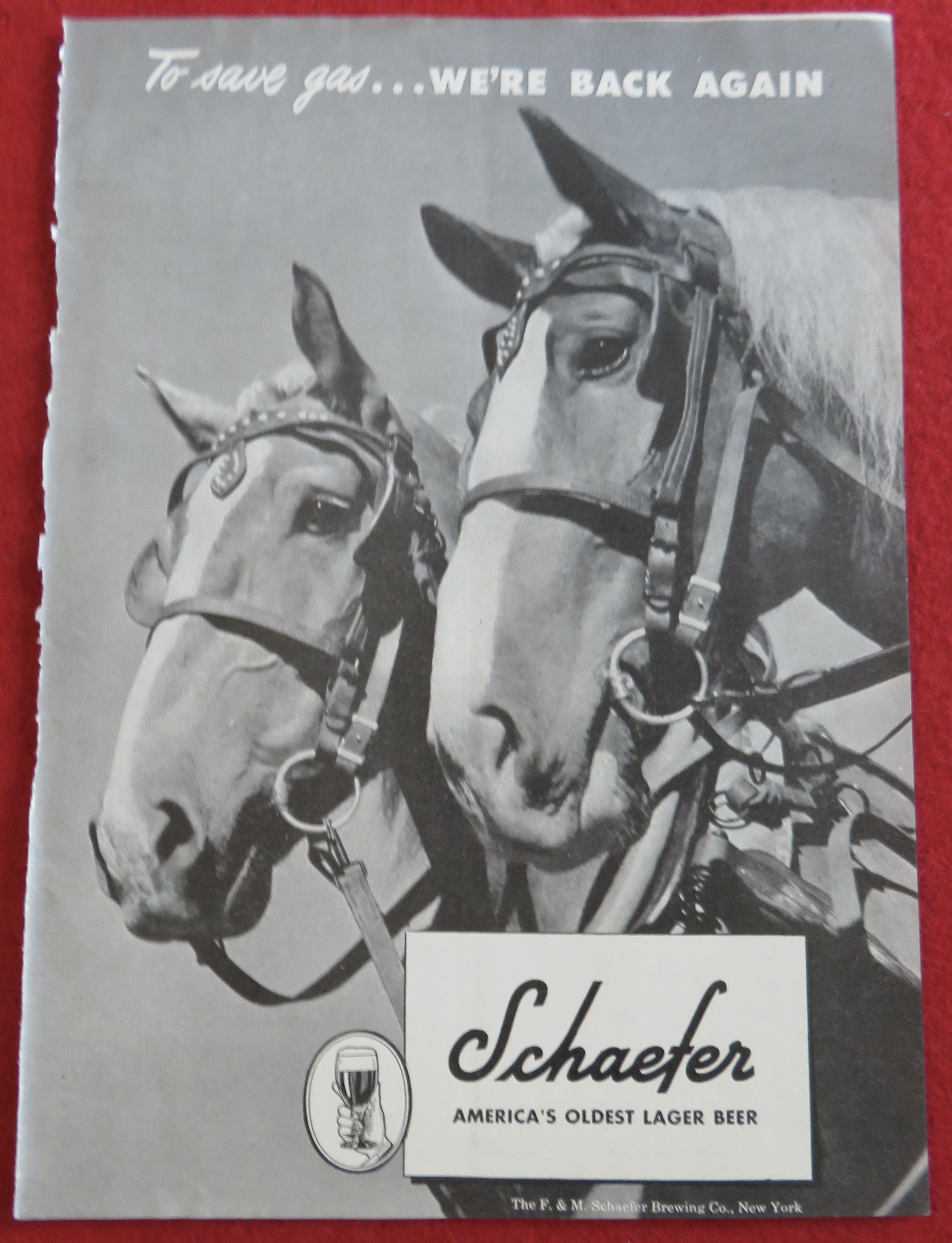 1943 Schaefer Lager Beer with Two Horses