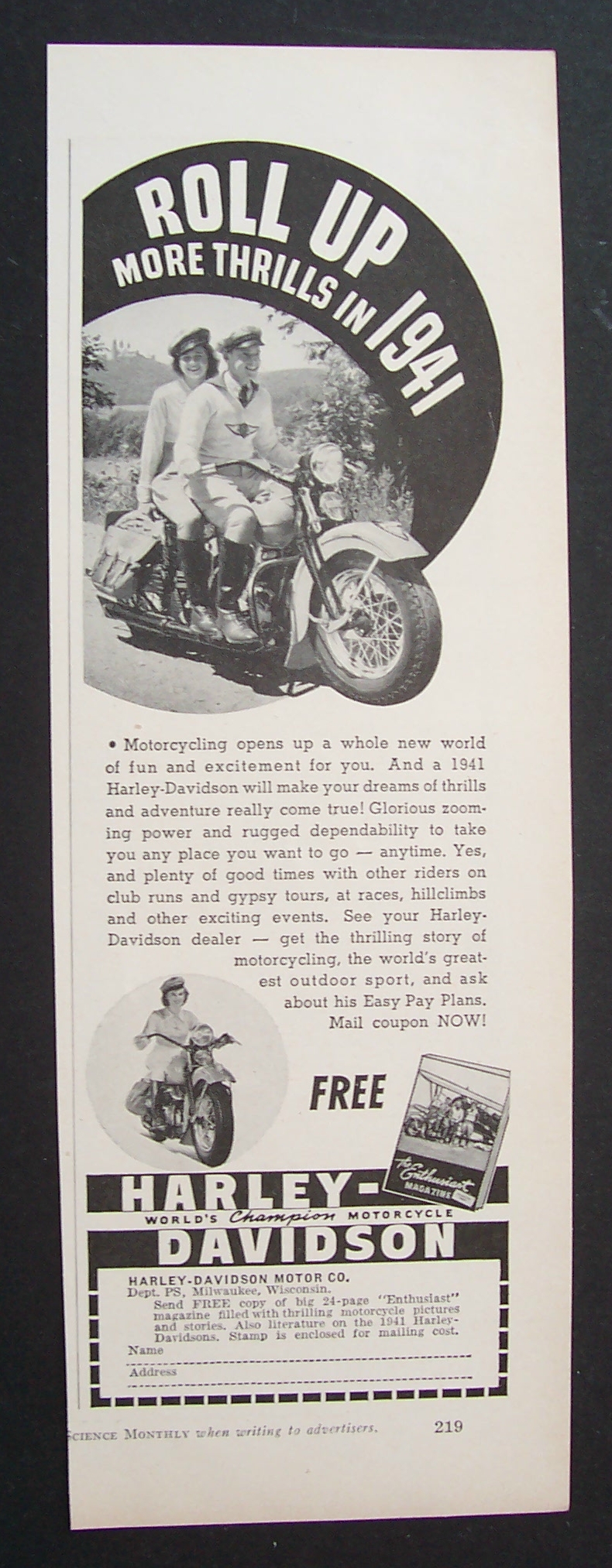 1940  Harley - Davidson  Motorcycles