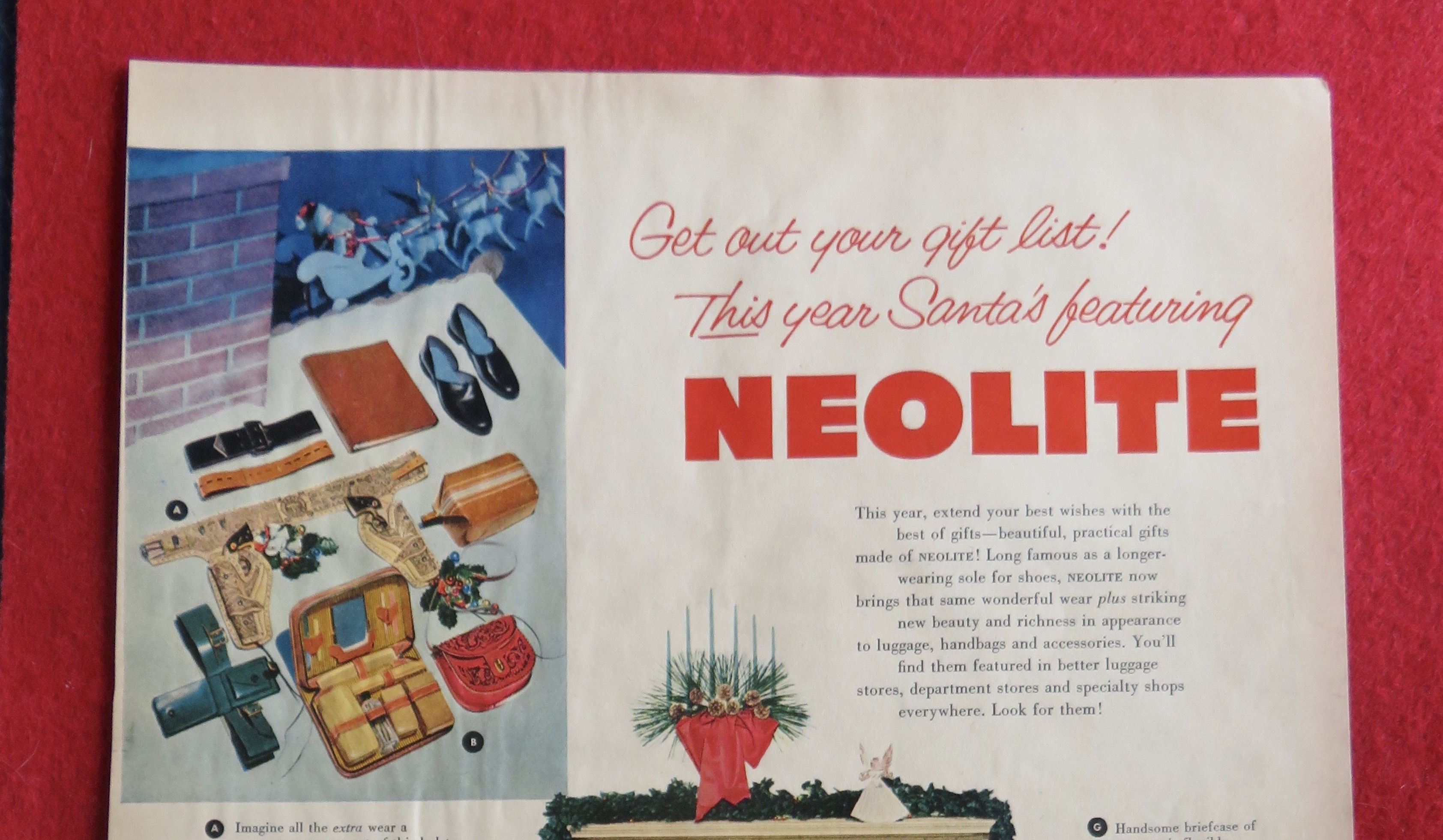 1953 Neolite With Santa Claus Looking At Record Player