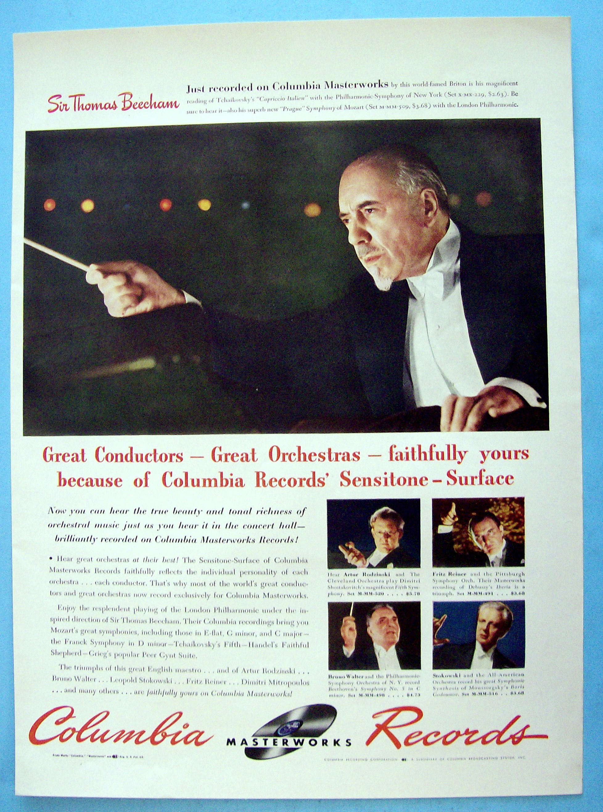 Vintage Ad: 1942 Columbia Records w/ Sir Thomas Beecham