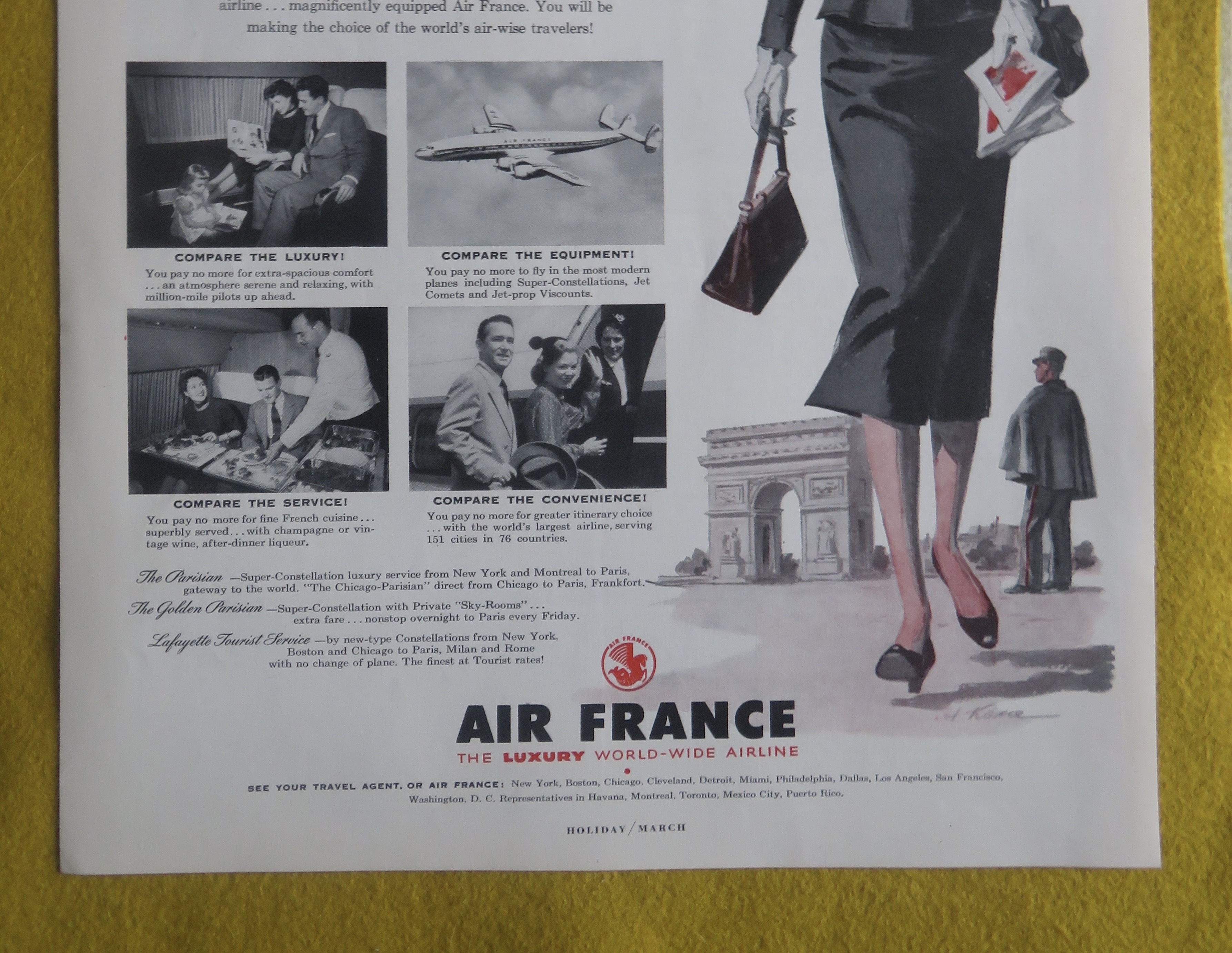 1954 Air France Airline with Woman Walking