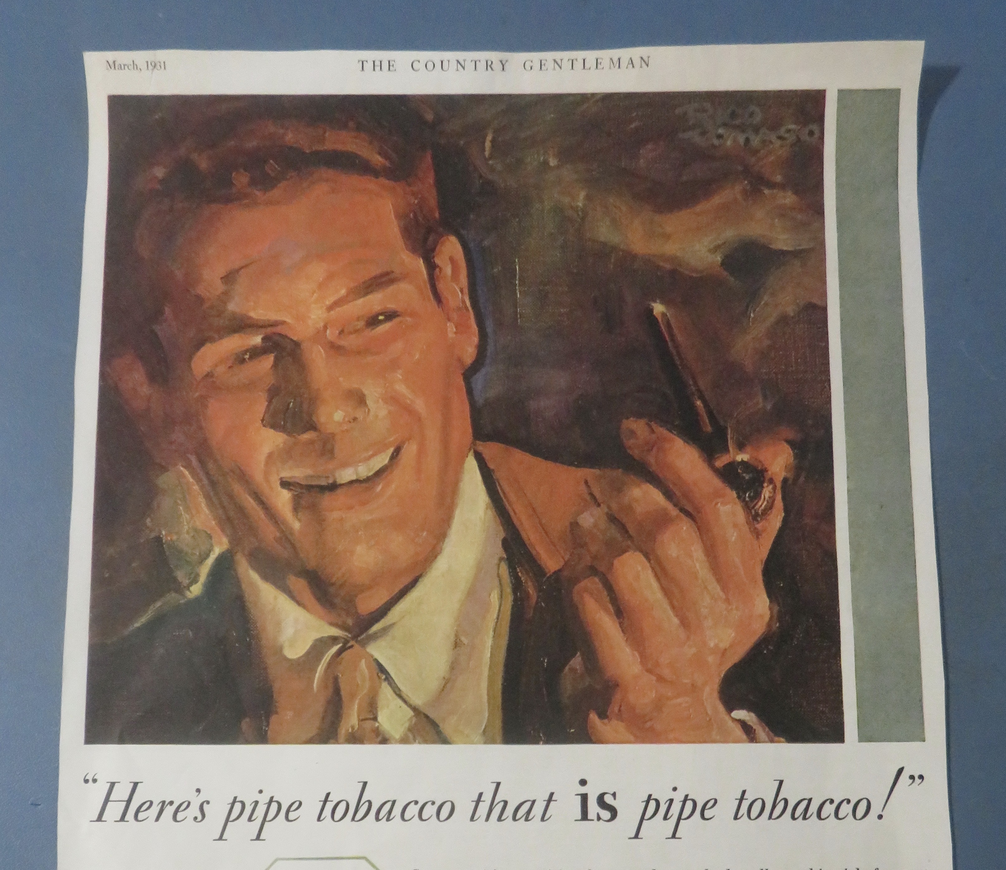 1931 Granger Rough Cut Tobacco with Man Smoking Pipe
