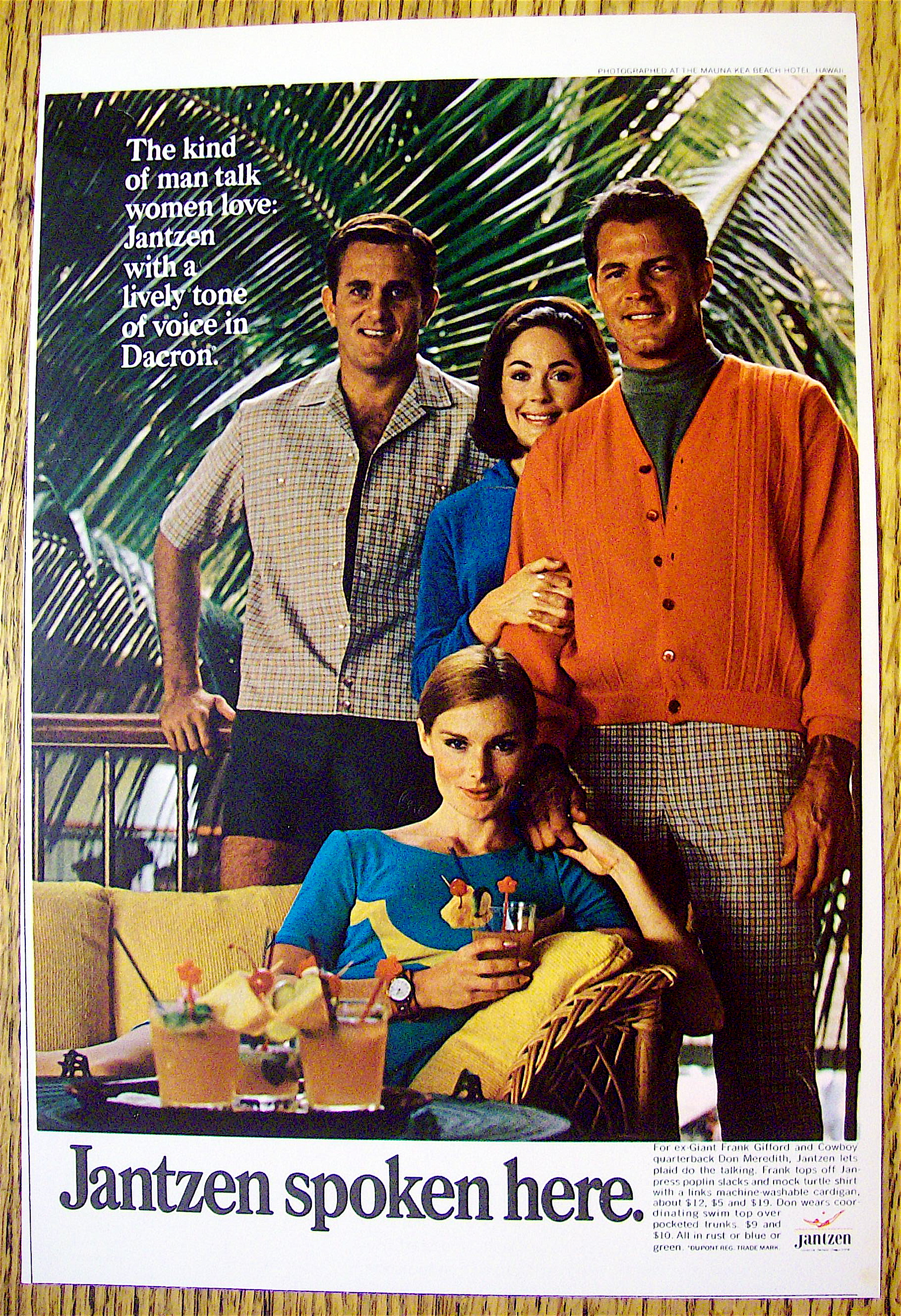1968 Jantzen with Frank Gifford & Don Meredith