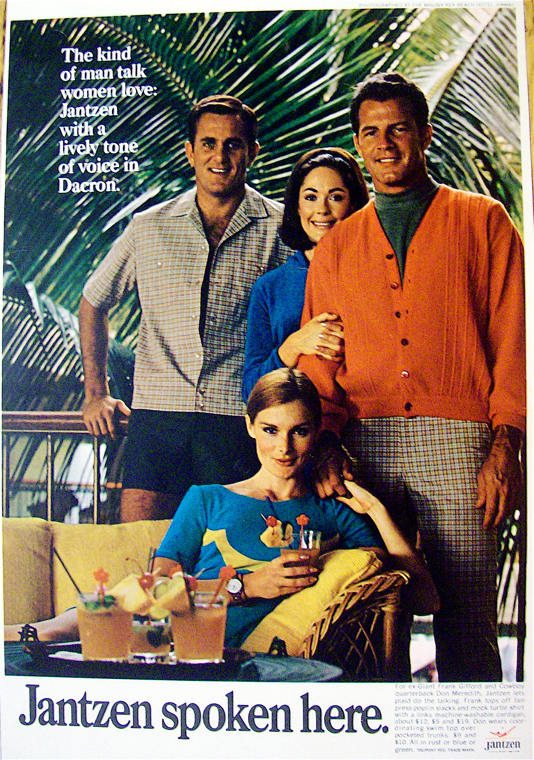 1968 Jantzen with Frank Gifford & Don Meredith