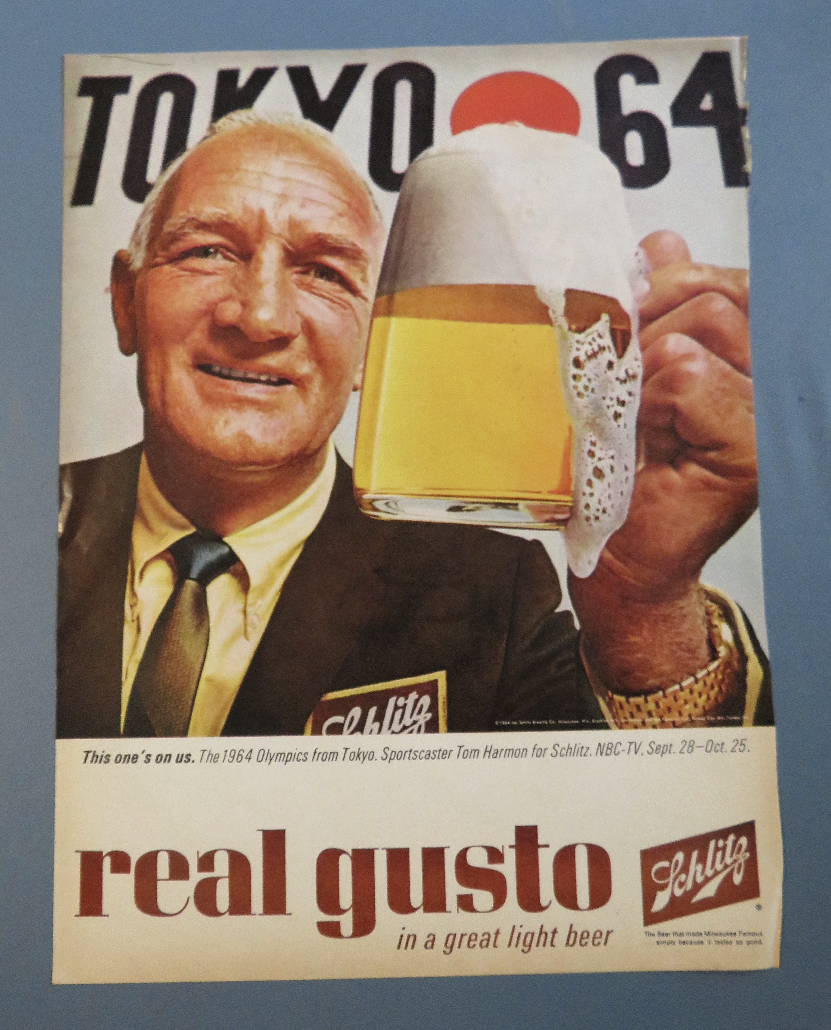 1964 Schlitz Beer with Sportscaster Tom Harmon