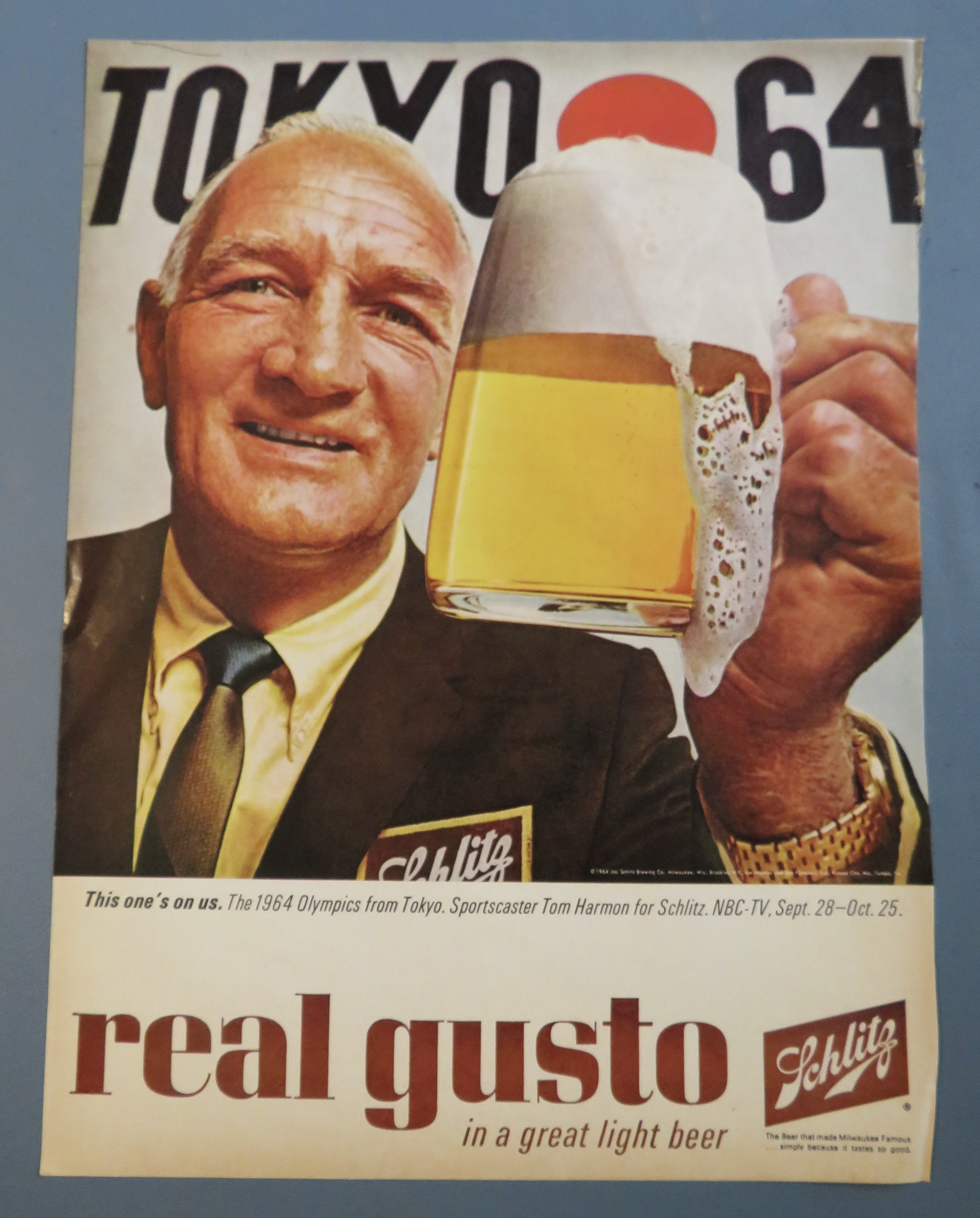 1964 Schlitz Beer with Sportscaster Tom Harmon