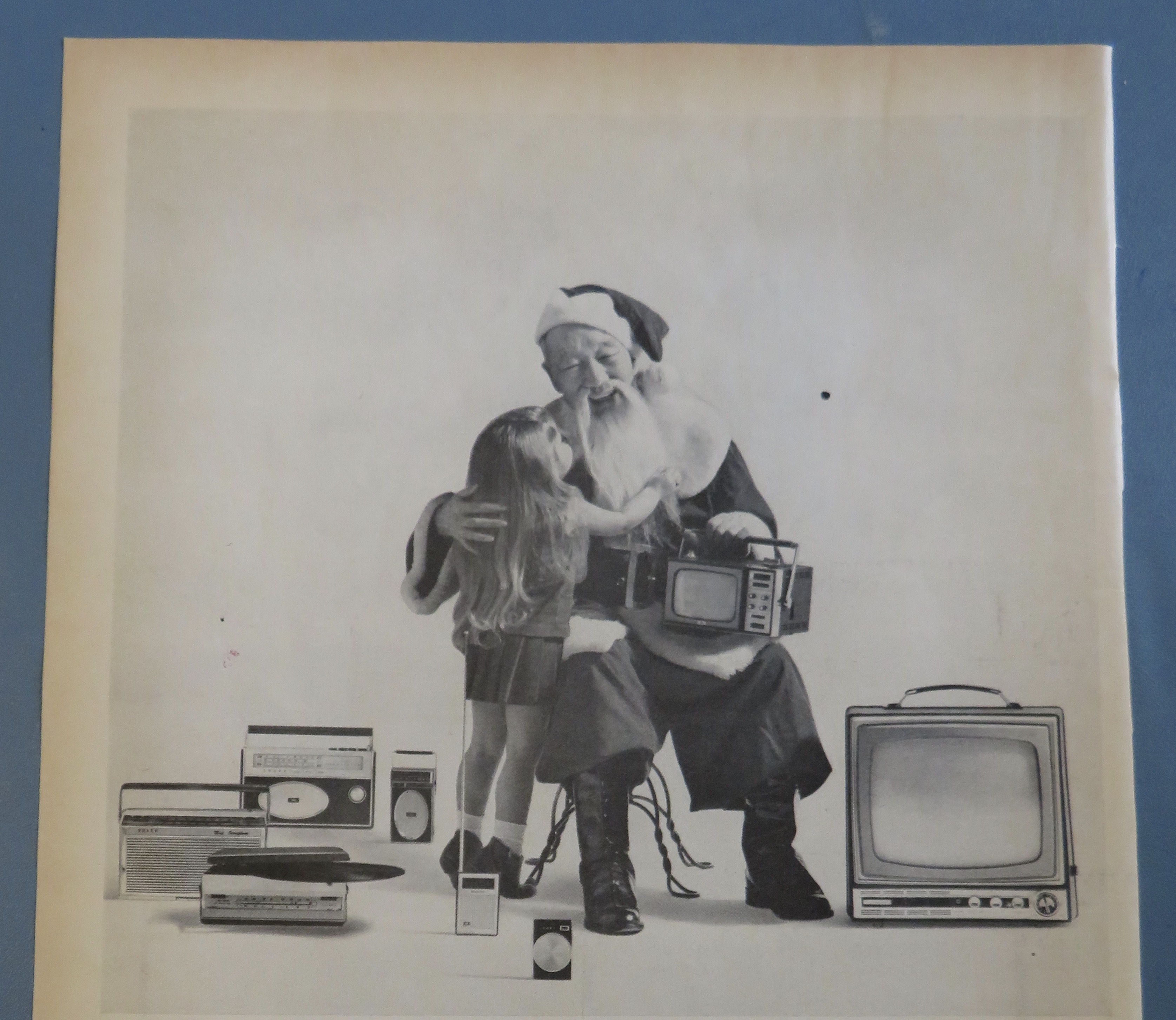 1963 Sharp Electronics with Little Girl & Santa Claus
