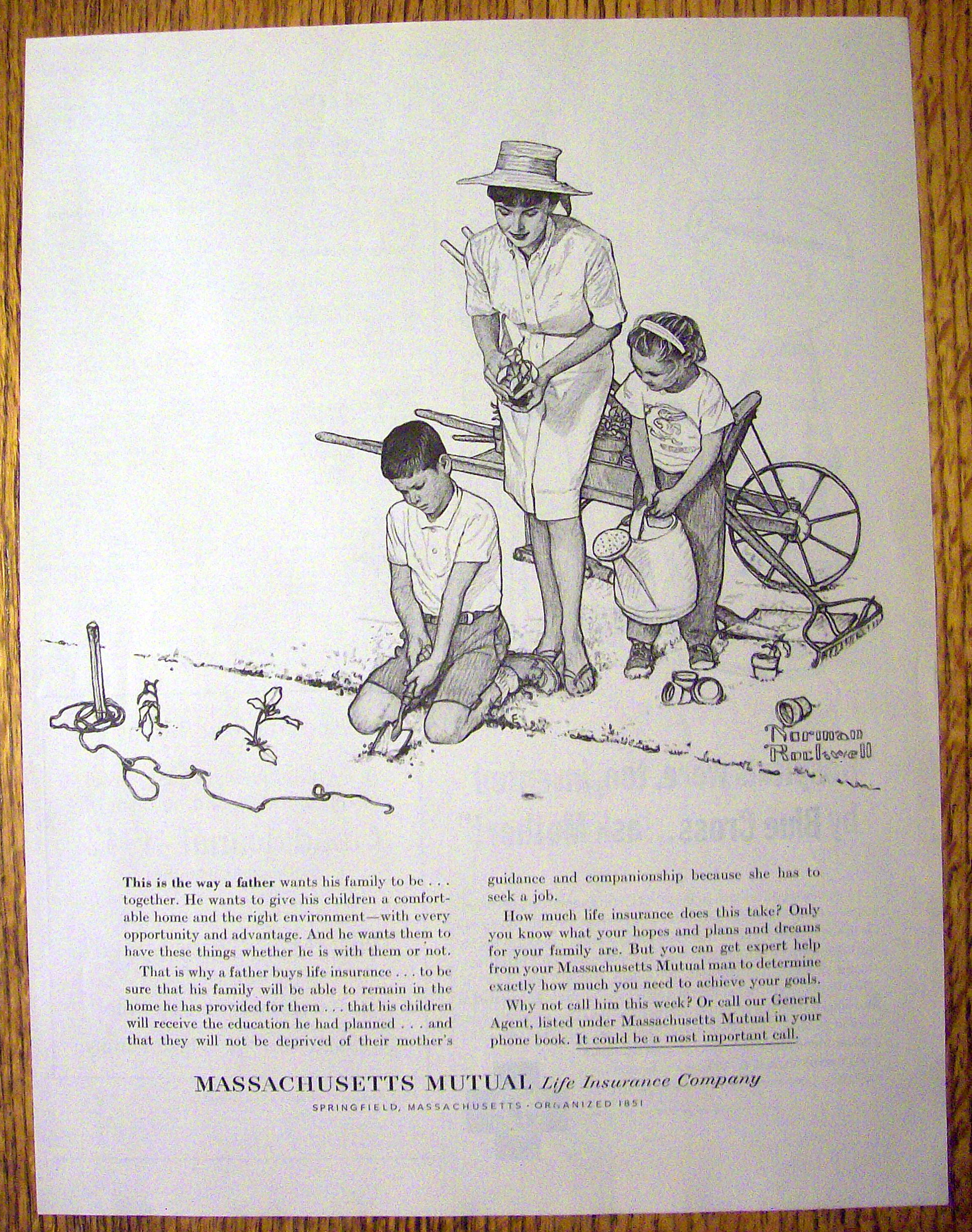 1962 Massachusetts Mutual Life By Norman Rockwell