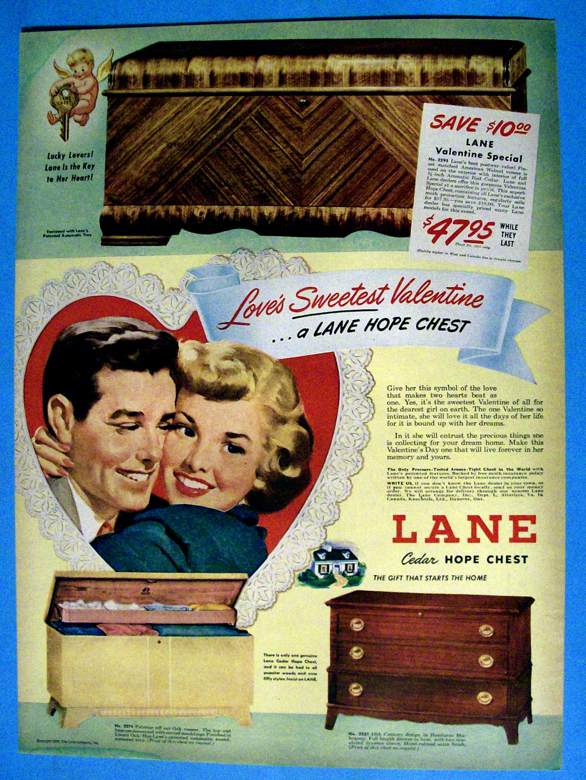 Vintage Ad: 1949 Lane Cedar Hope Chest