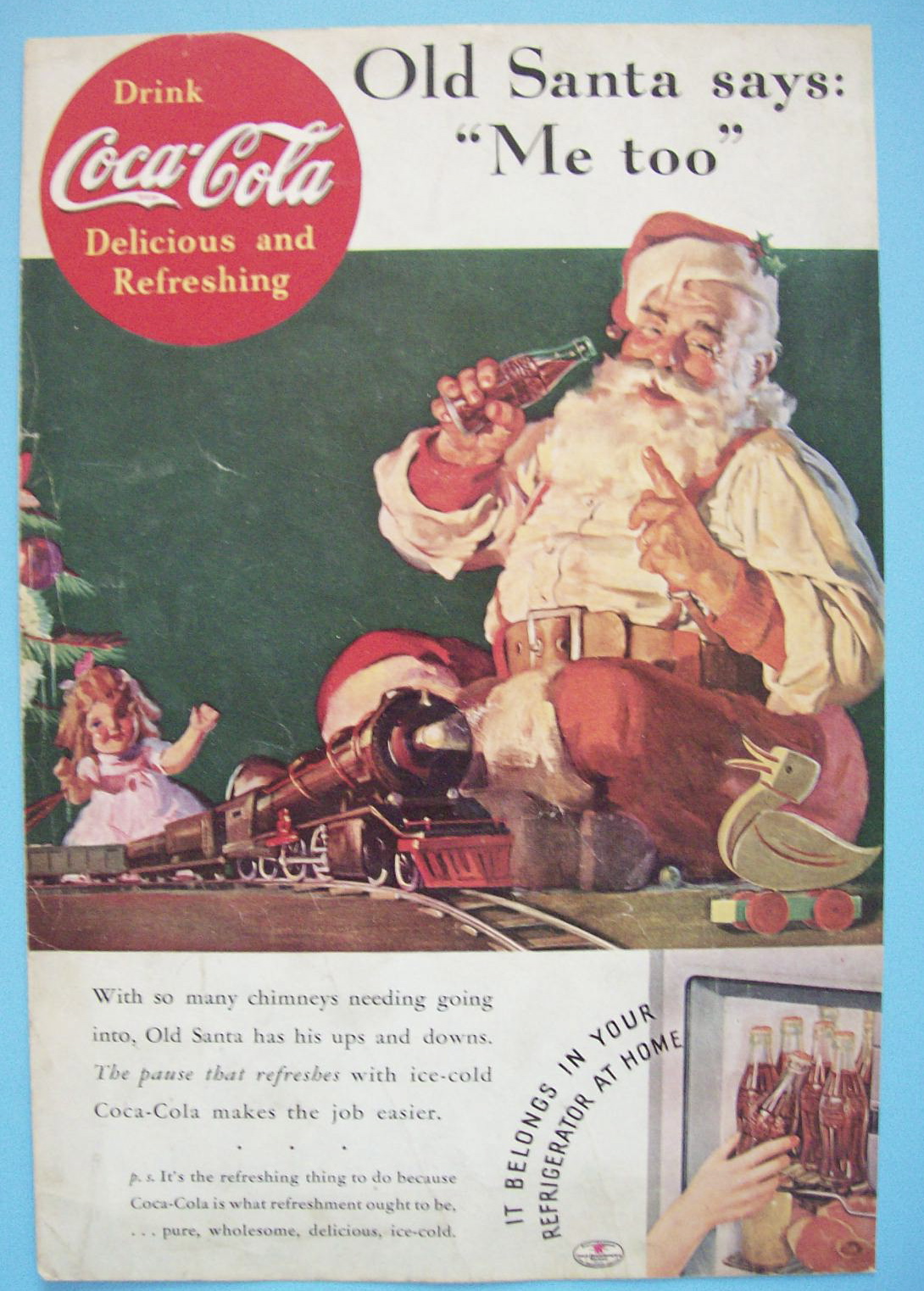 Vintage Ad: 1936 Coca - Cola with Santa Claus