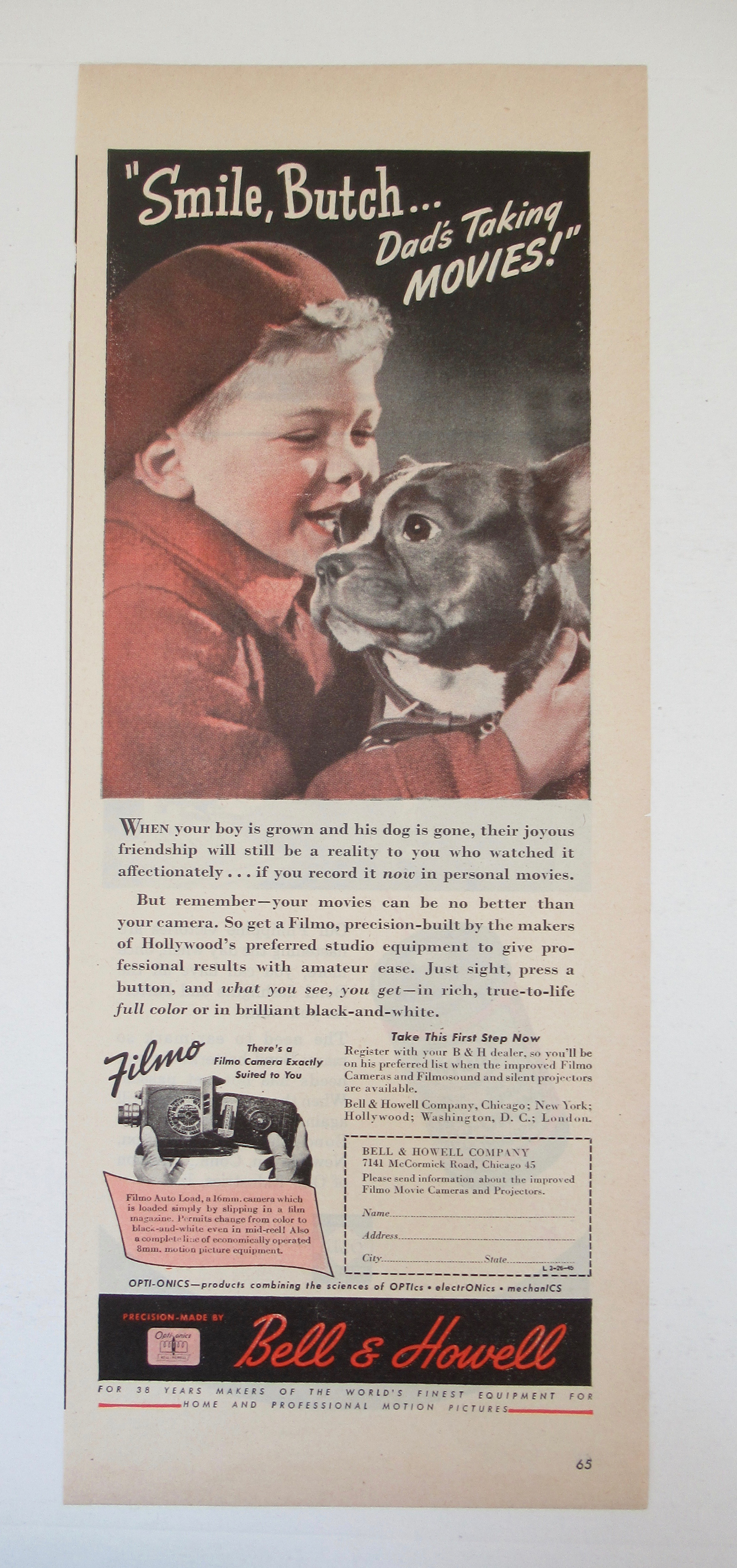 1945 Bell & Howell Filmo with a Boy & His Dog