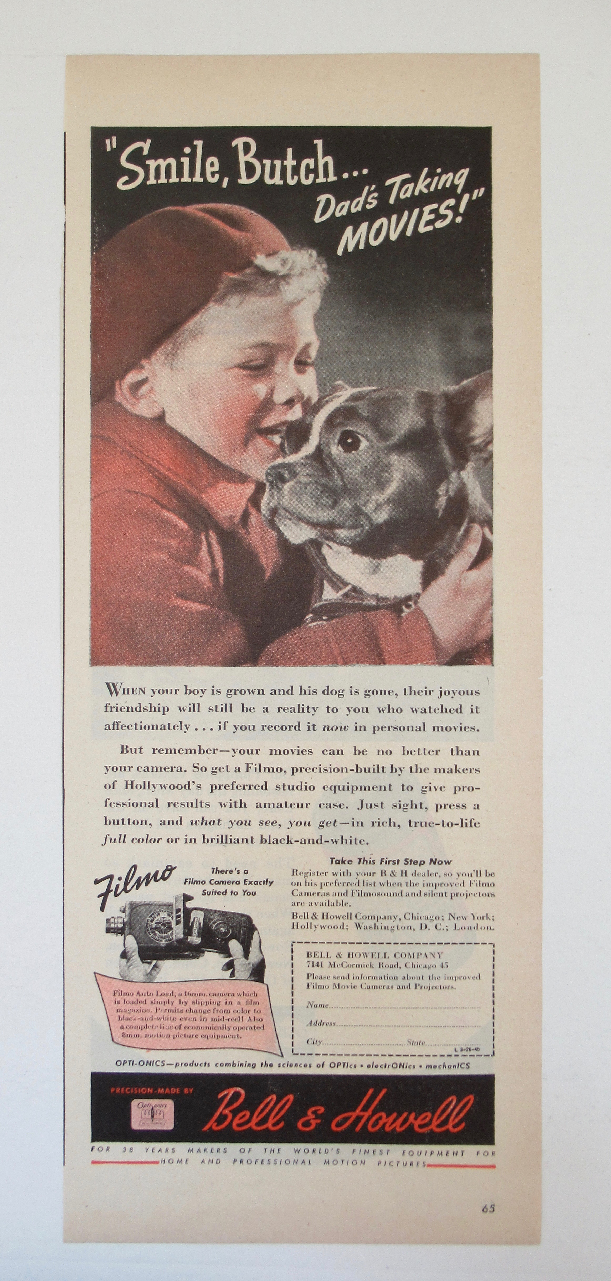 1945 Bell & Howell Filmo with a Boy & His Dog