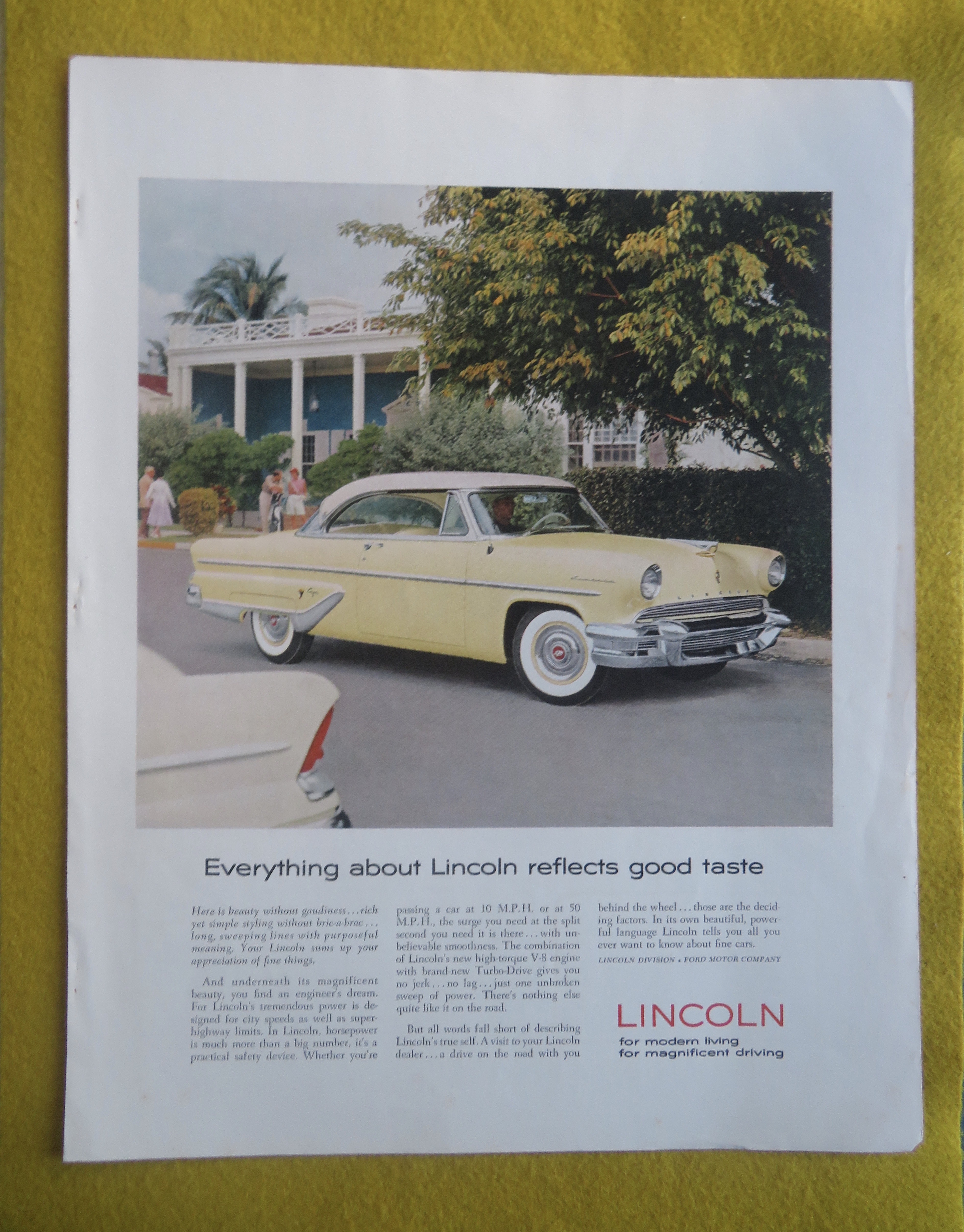1959 Lincoln Automobile with Cream Lincoln