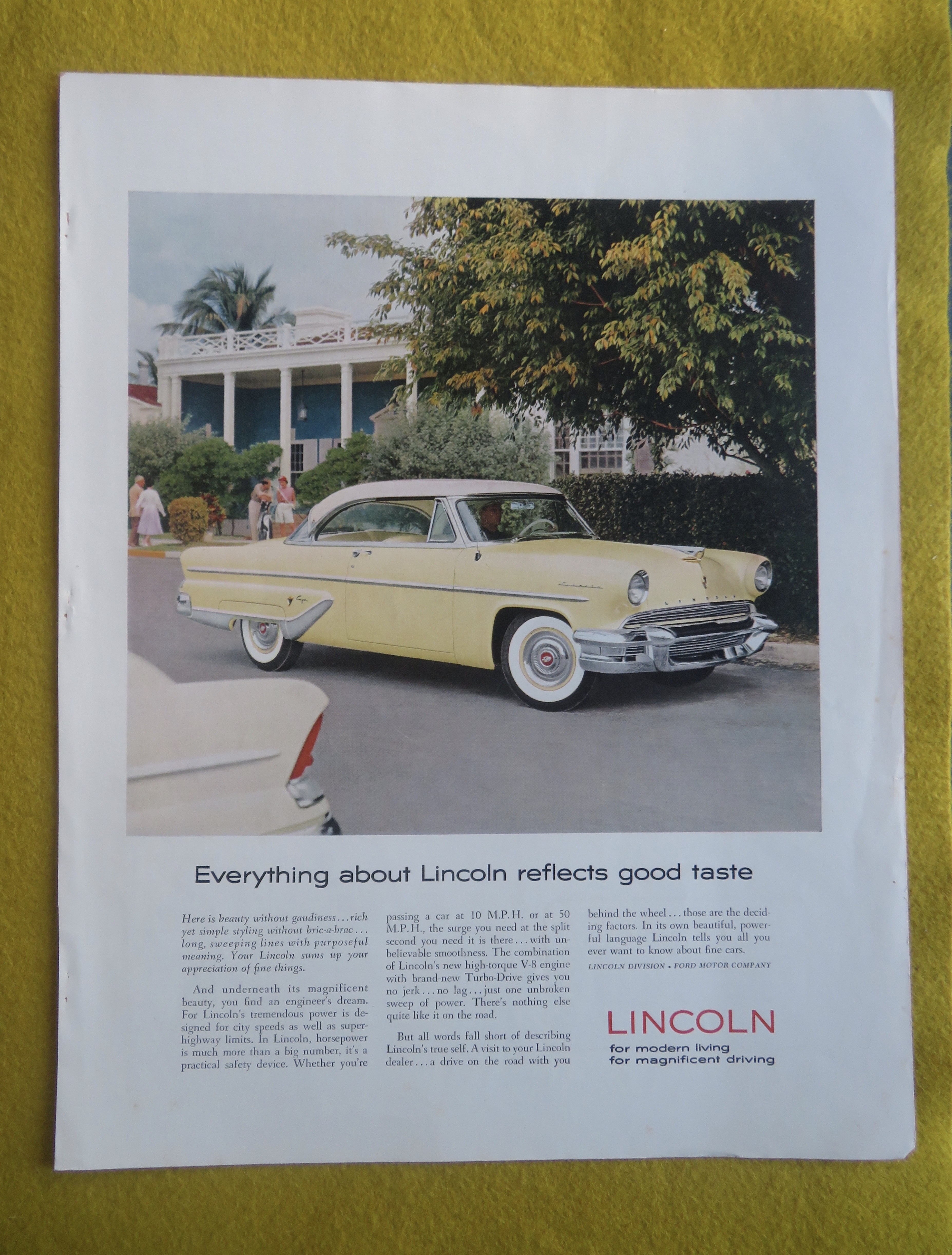1959 Lincoln Automobile with Cream Lincoln