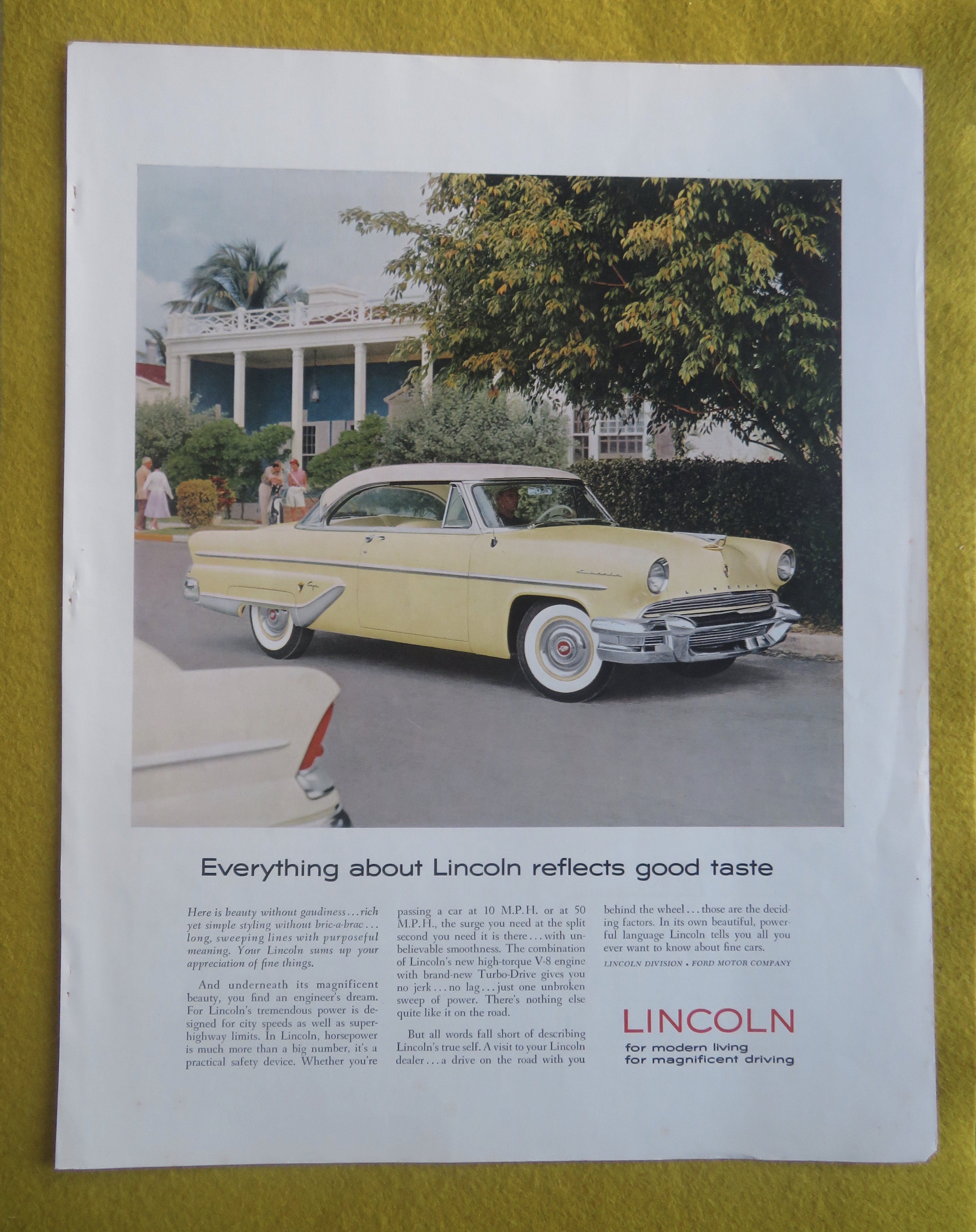 1959 Lincoln Automobile with Cream Lincoln