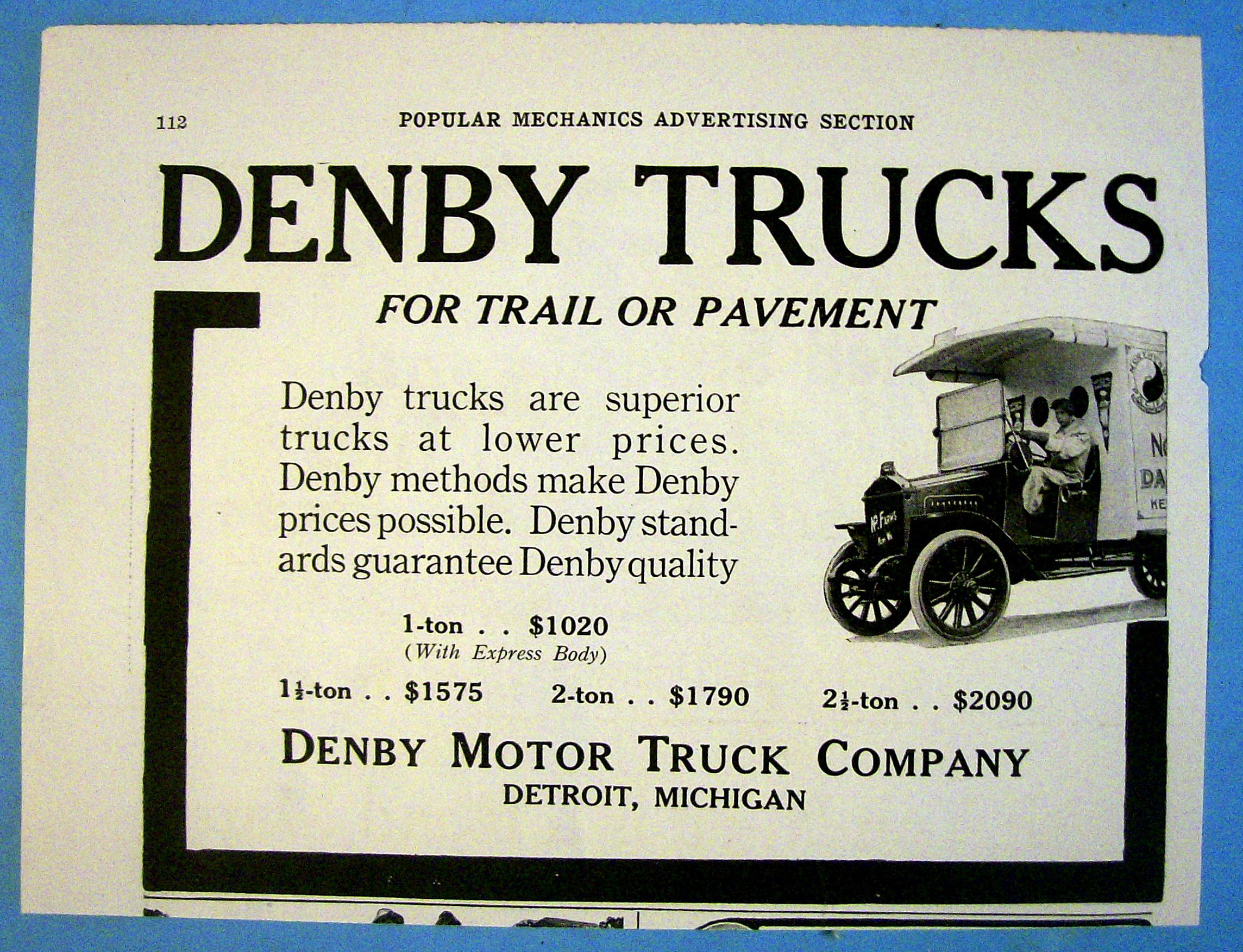 1916 Denby Motor Truck Company with Denby Trucks