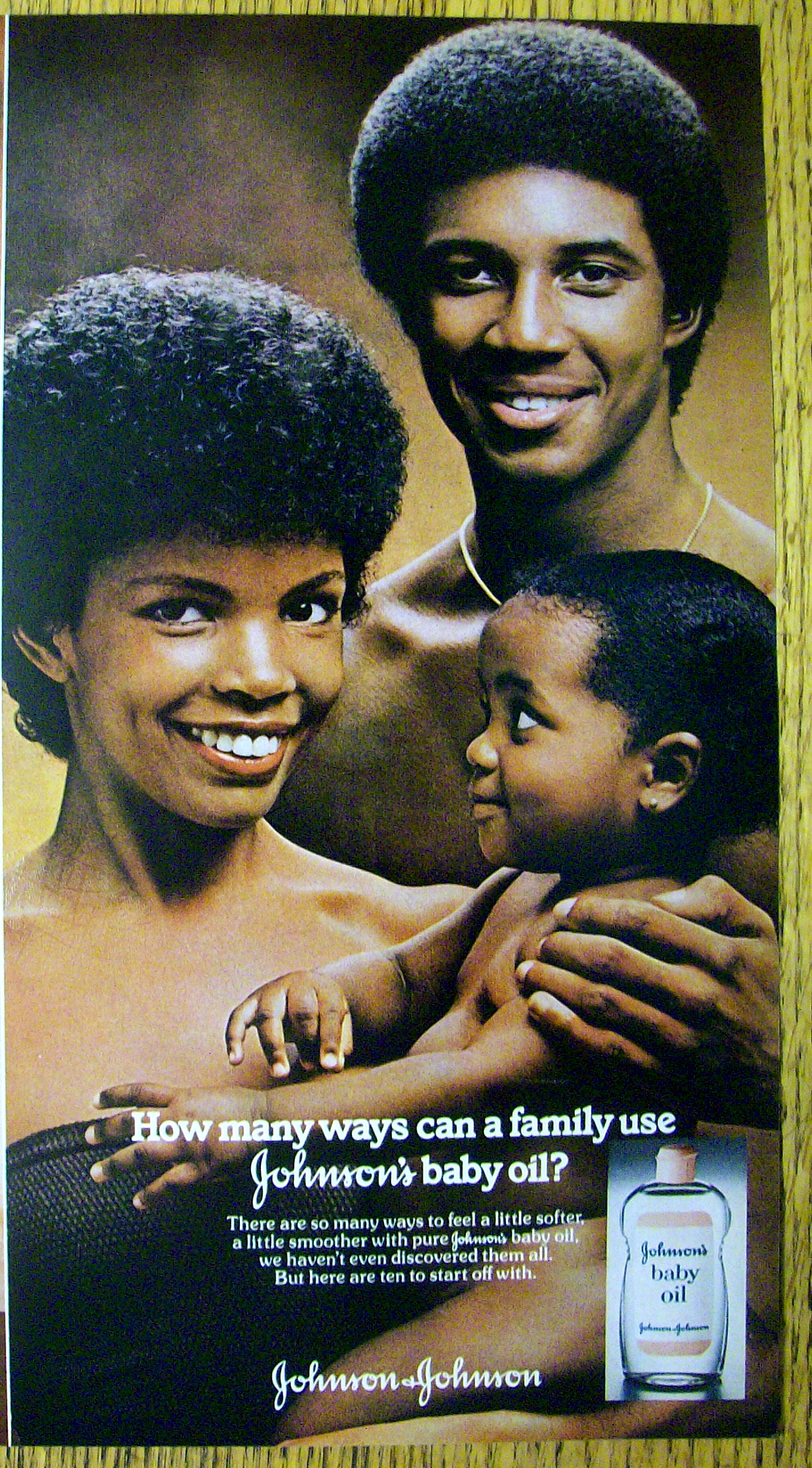 1976 Johnson's Baby Oil with Man, Woman & Child