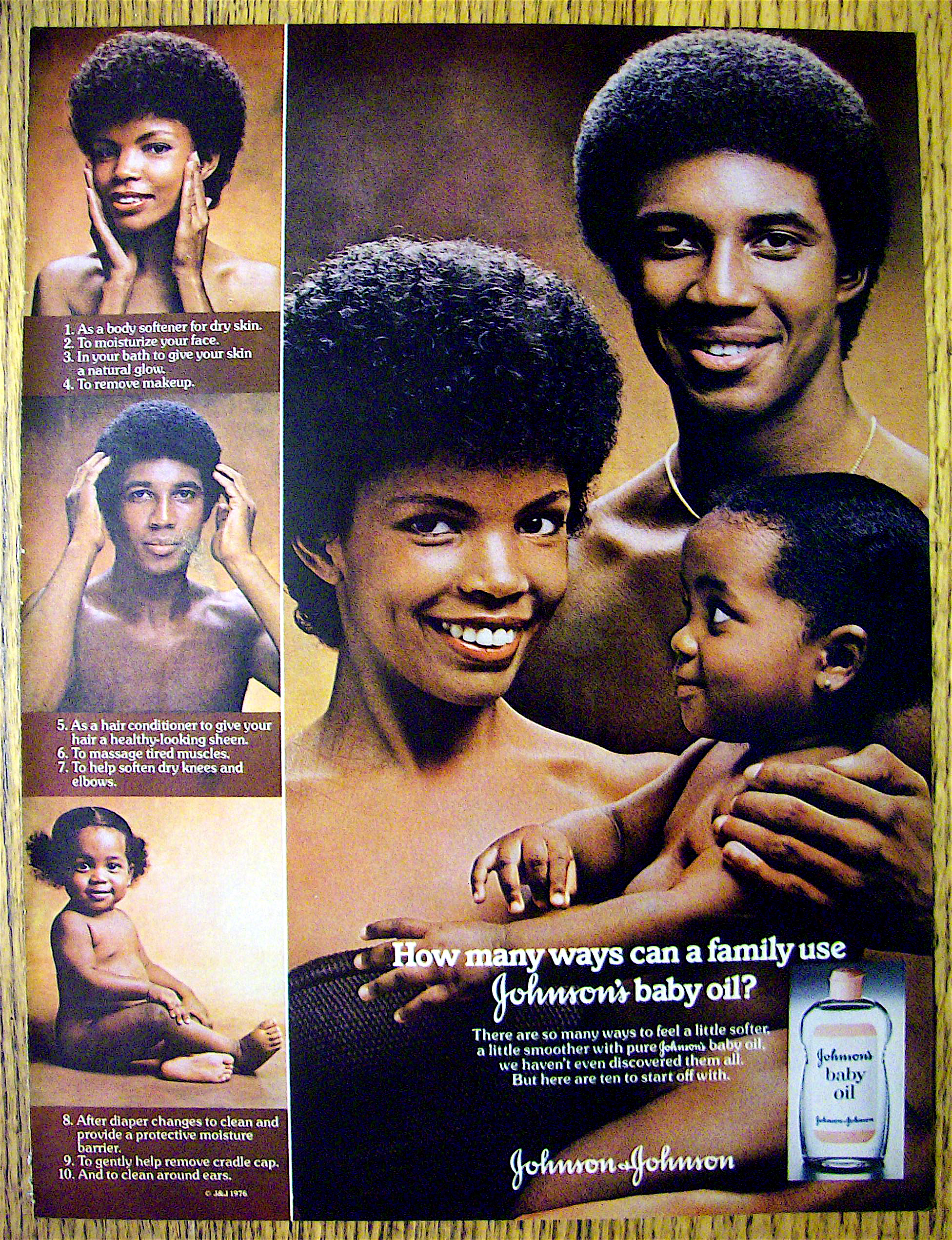 1976 Johnson's Baby Oil with Man, Woman & Child