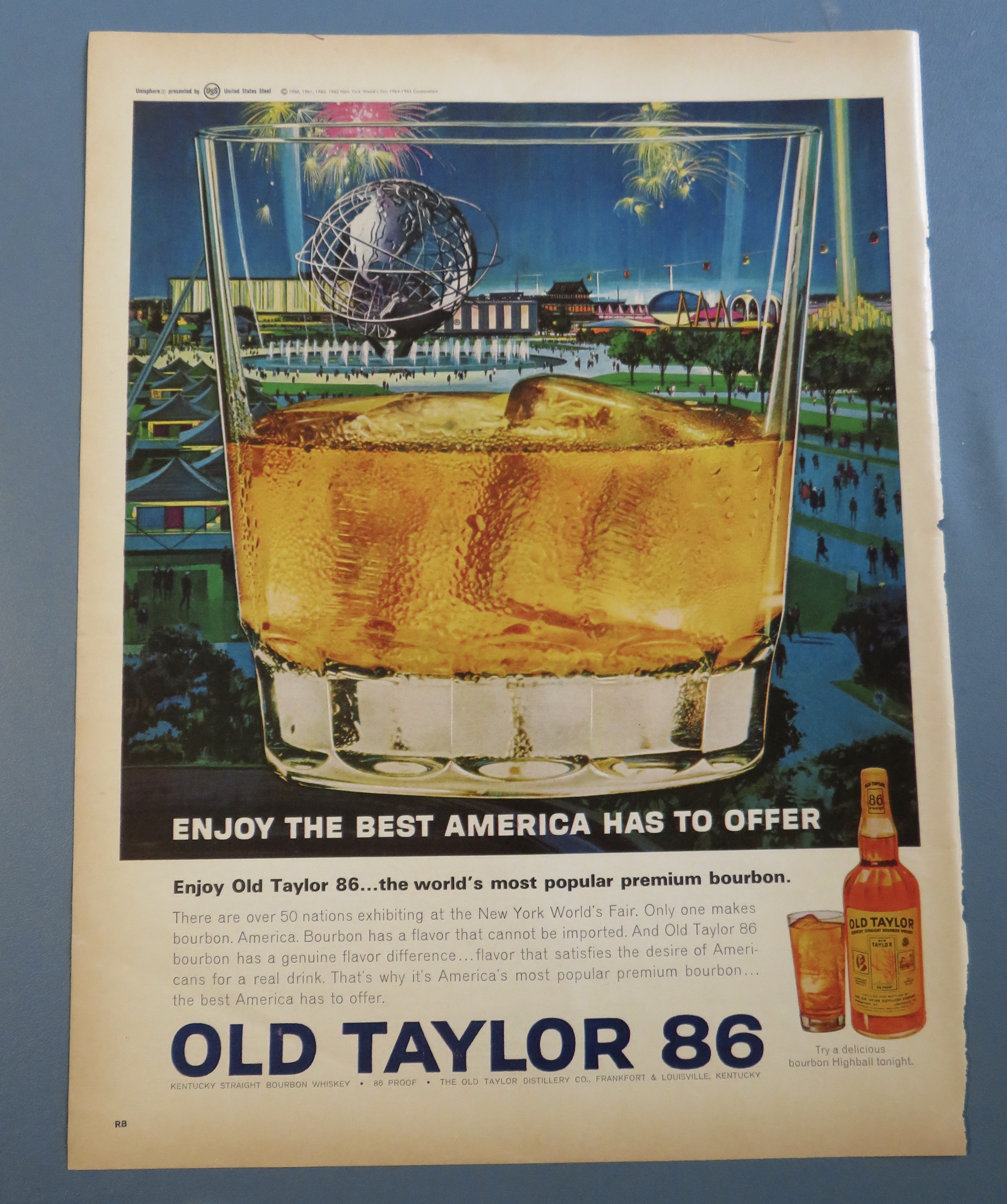 1964 Old Taylor 86 Bourbon with New York World's Fair