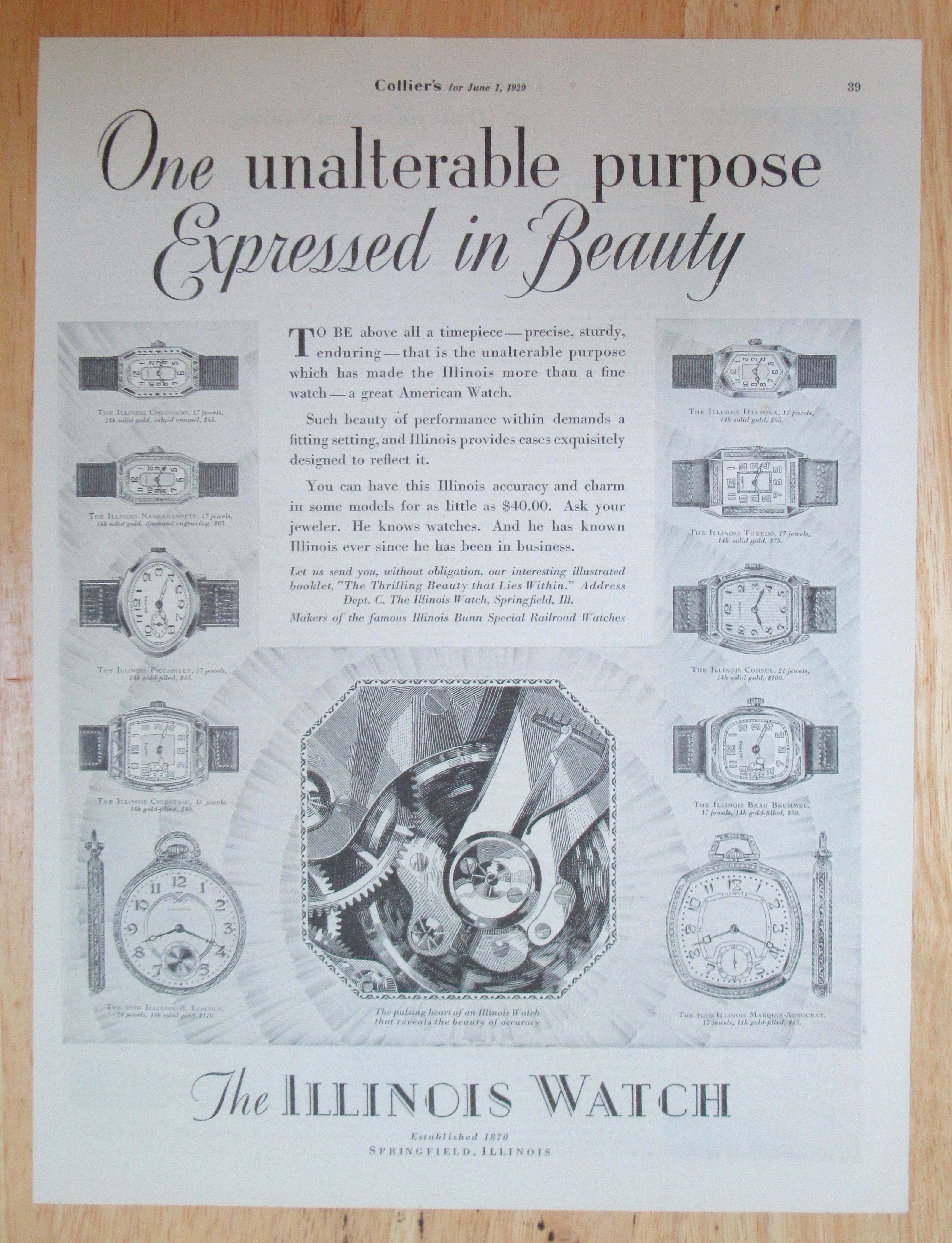 1929 Illinois Watches with Variety of Watches
