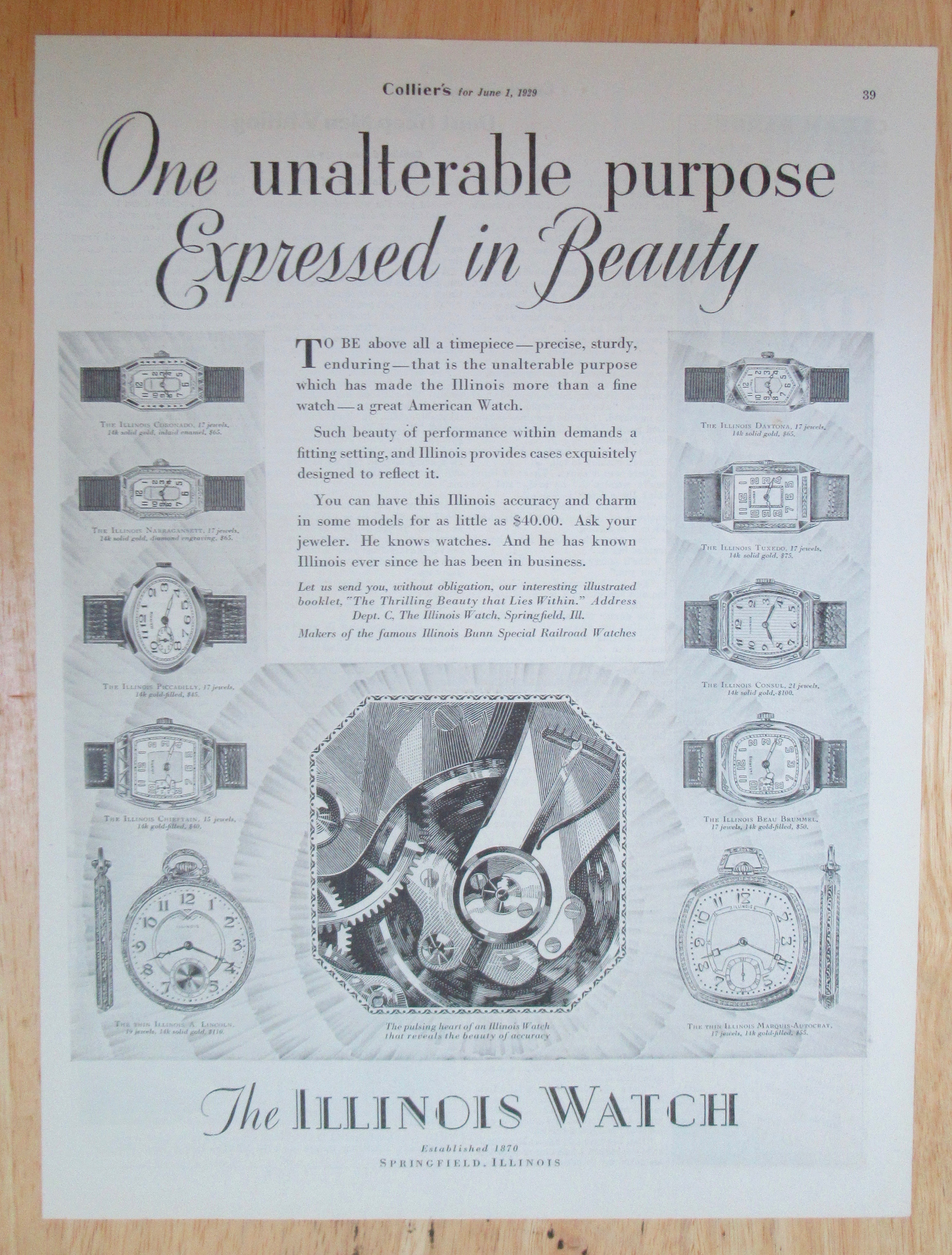 1929 Illinois Watches with Variety of Watches