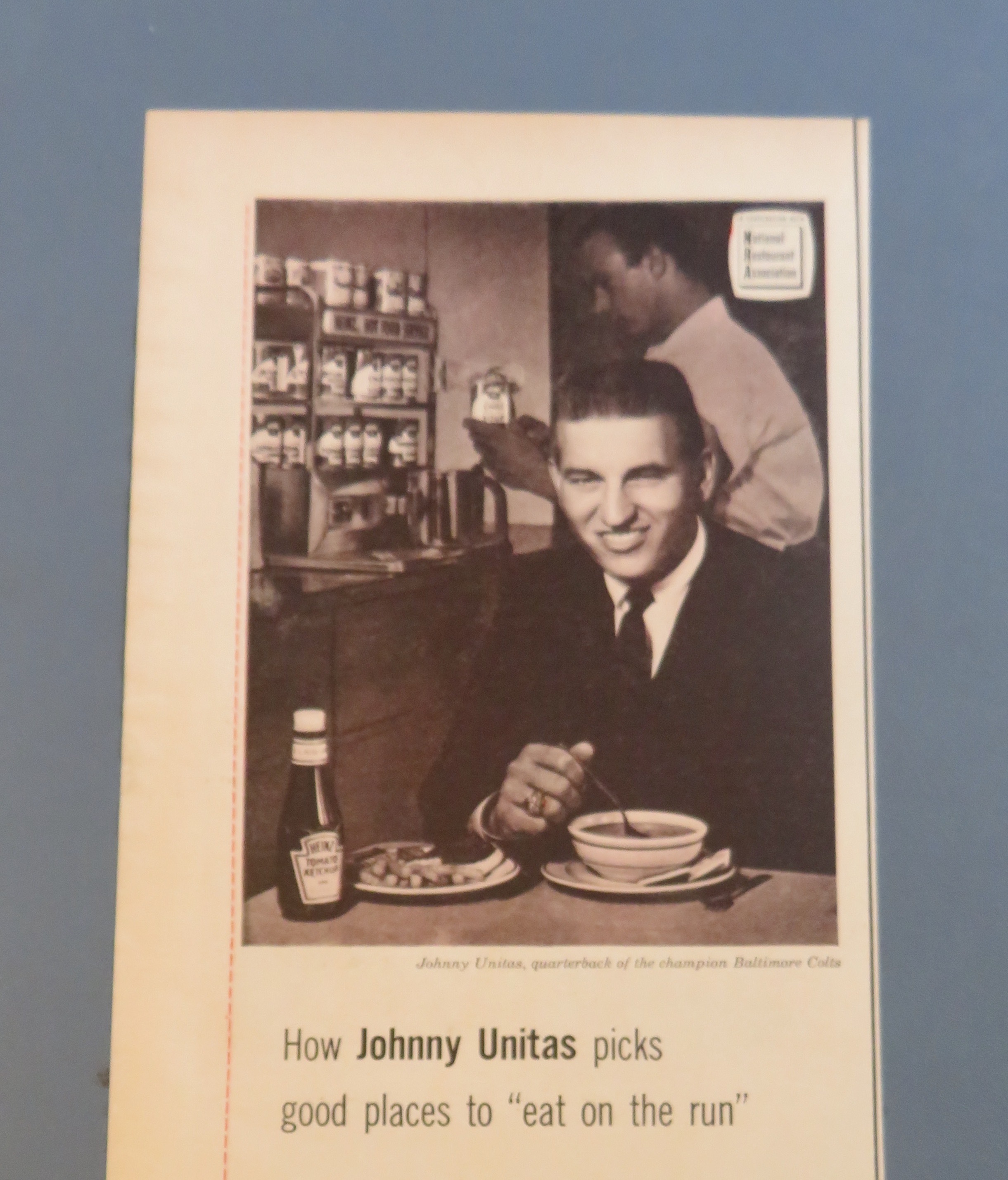 1960 Heinz Soup w/ Baltimore Colt's Johnny Unitas
